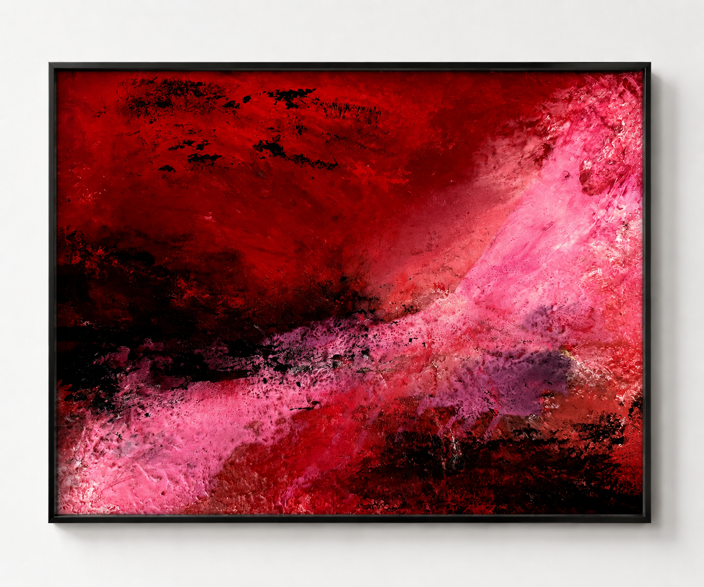 Red motion. Synthetic resins and pigments on stretched canvas. 40×50 cm