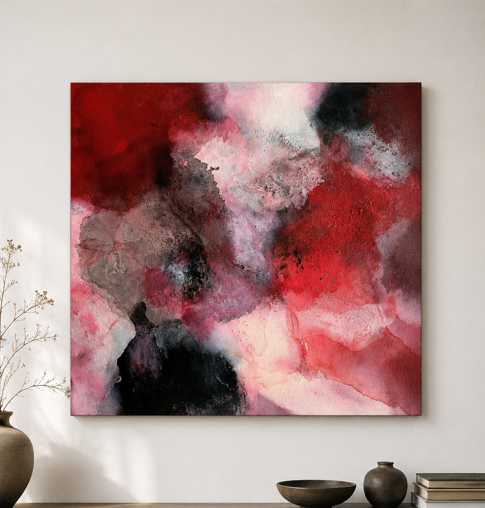 Bloom. Synthetic resin on canvas. 40x40 cm. 2026