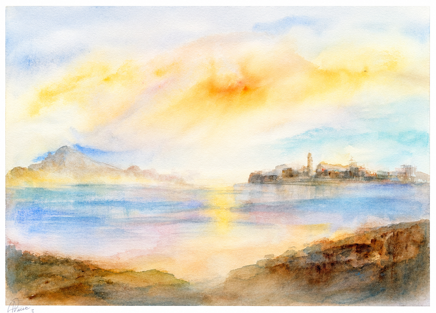 Conversations with Turner. Watercolour on cotton paper. 50x70cm