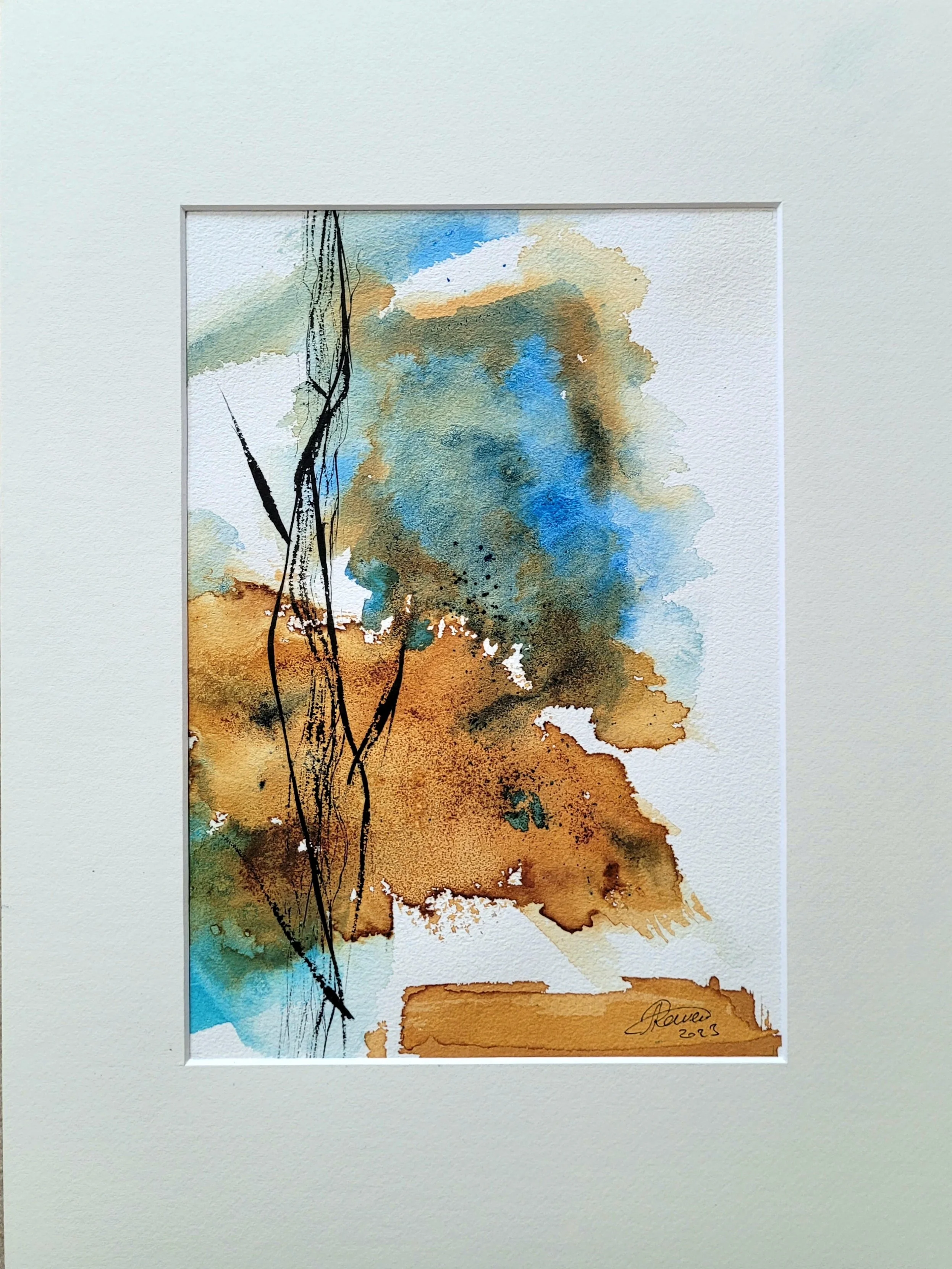Unique original artwork, handmade and signed by the artist.Ink and mixed media on paper. 30x40 cm