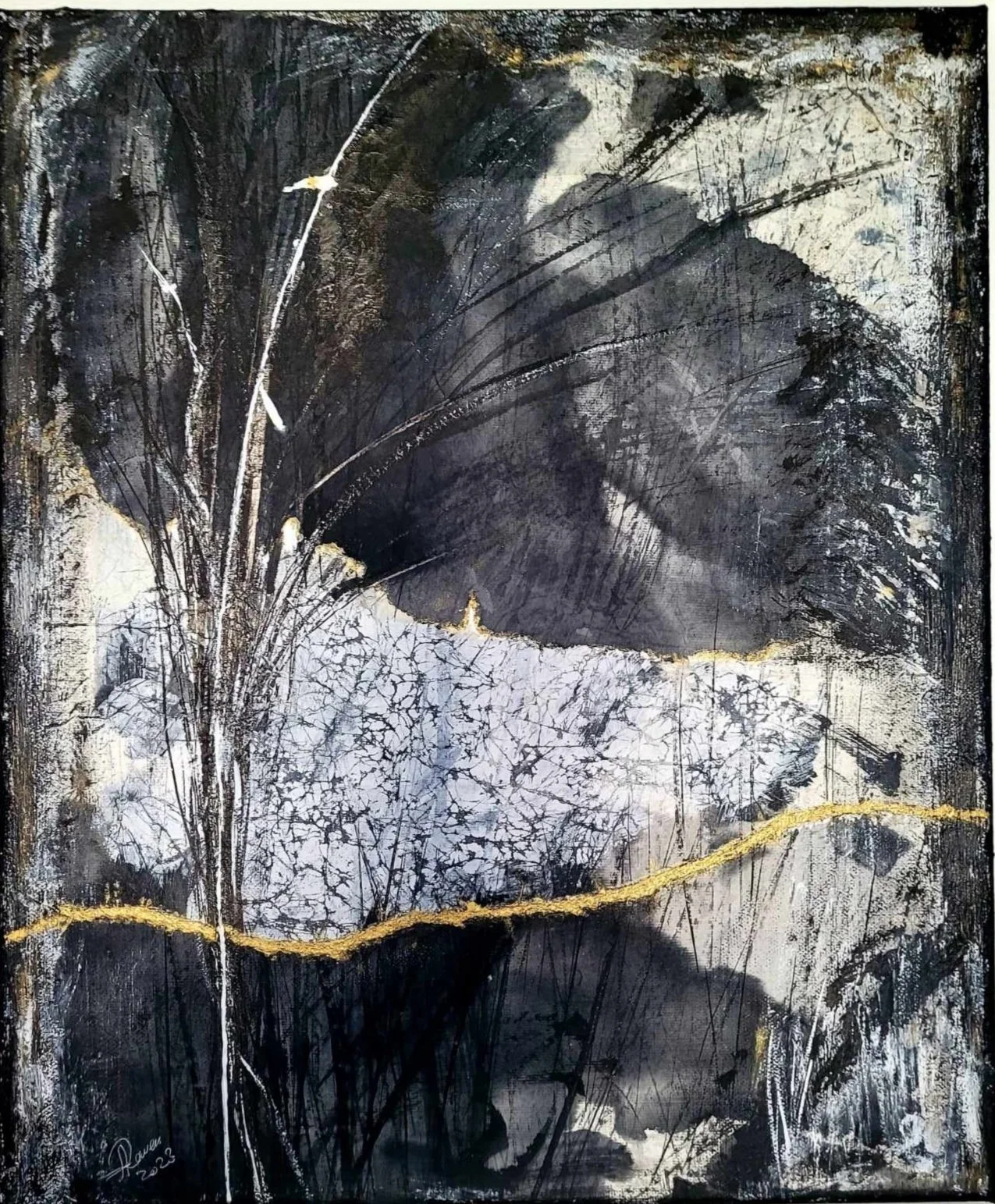 Kintsugi
40×50, ink on washi, marouflage on canvas