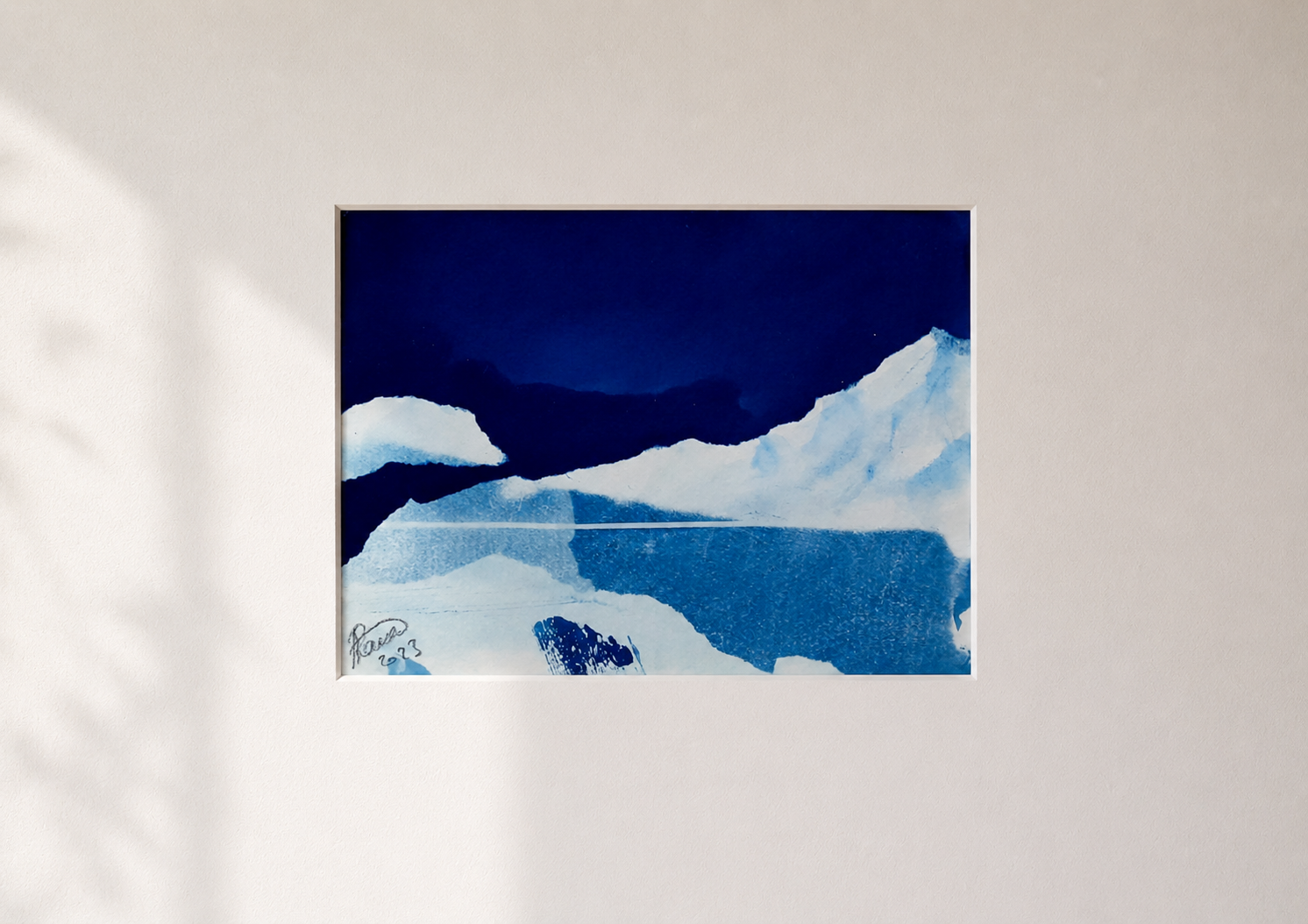 Unique original artwork, handmade and signed by the artist. Cyanotype on paper. 21x30 cm