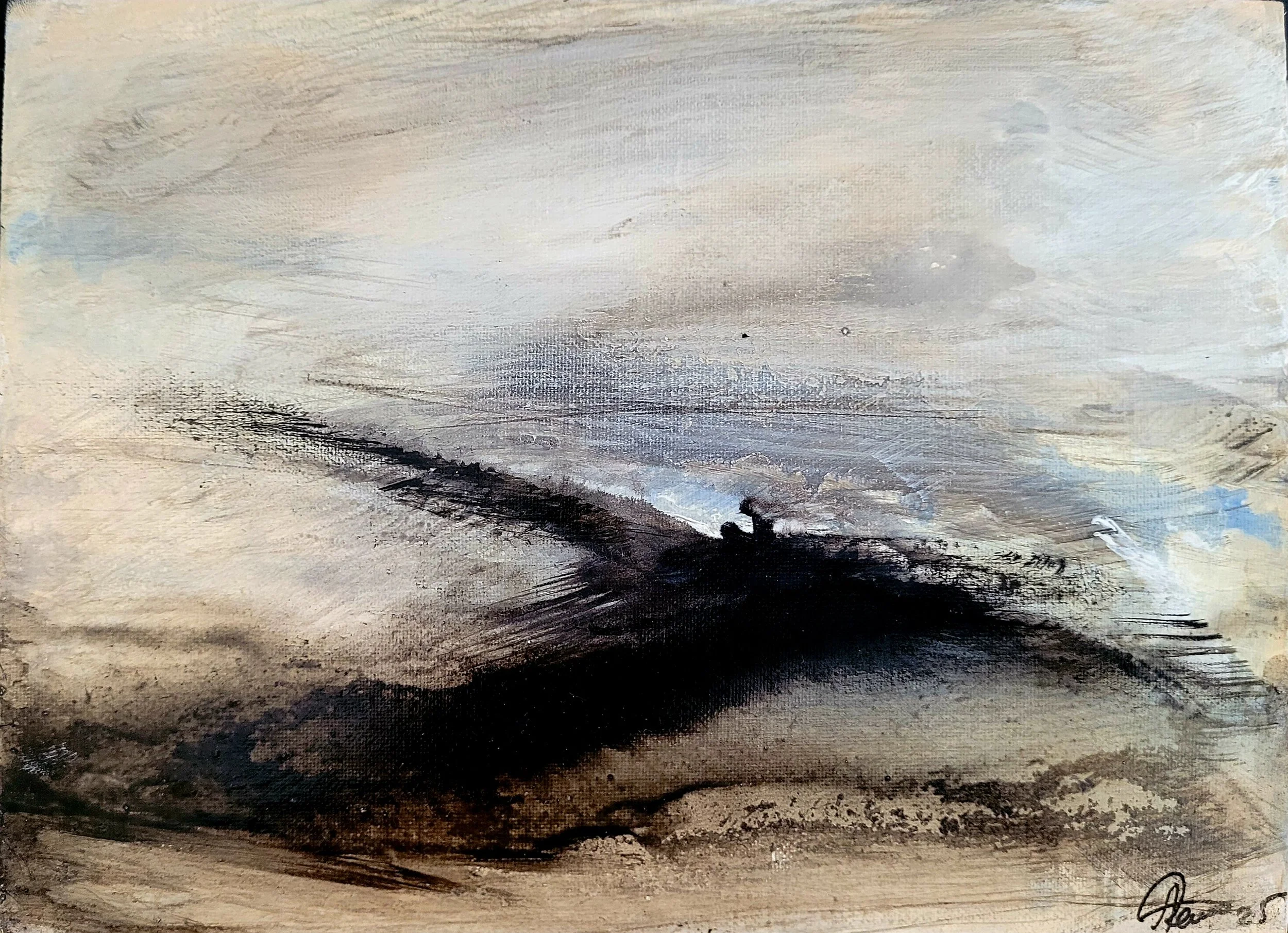 Unique original artwork, handmade and signed by the artist. Acrylic on wood canvas. 22x16 cm