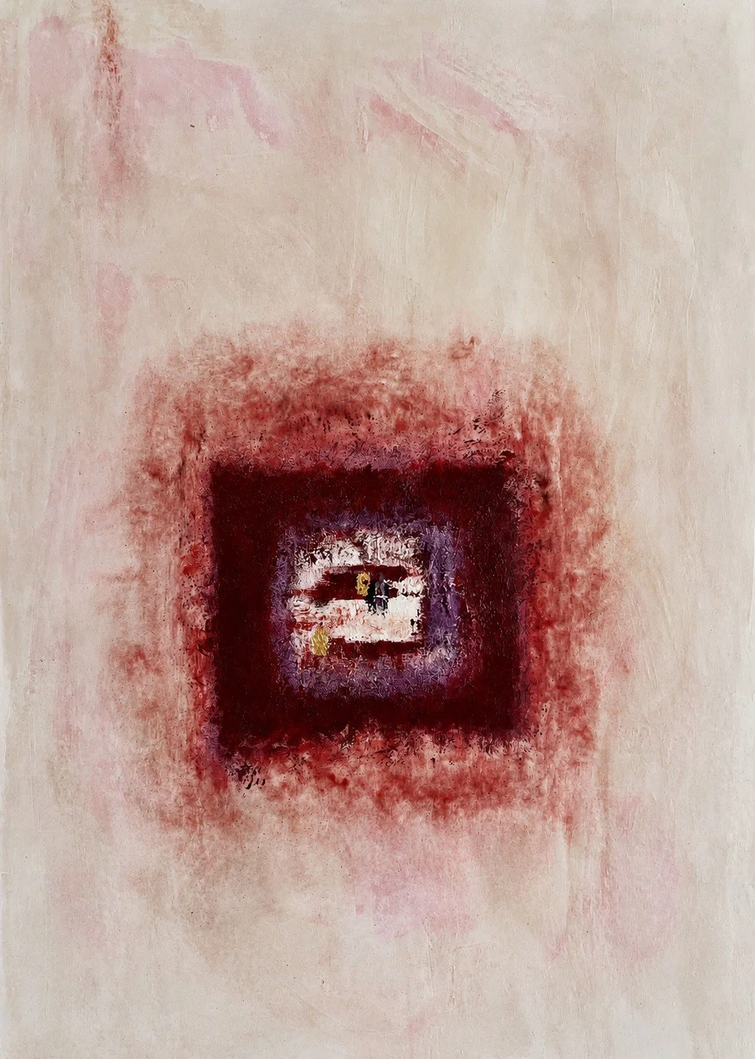 Five elements series. The Fifth element. 70x100cm. Glass powder, natural pigments on paper mounted on the wood panel