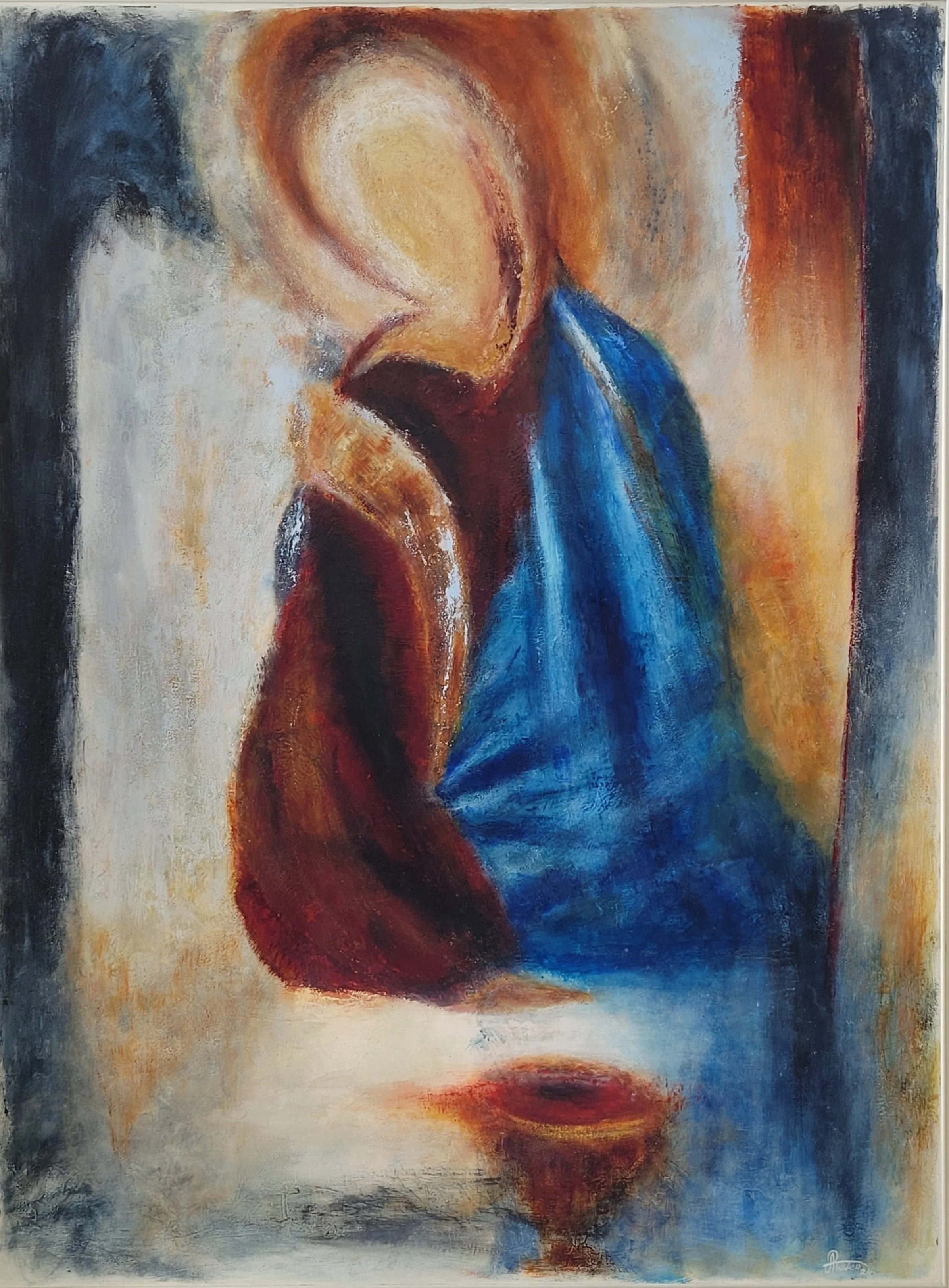 Messager.
oil, mineral pigments on MDF panel, 90x120cm