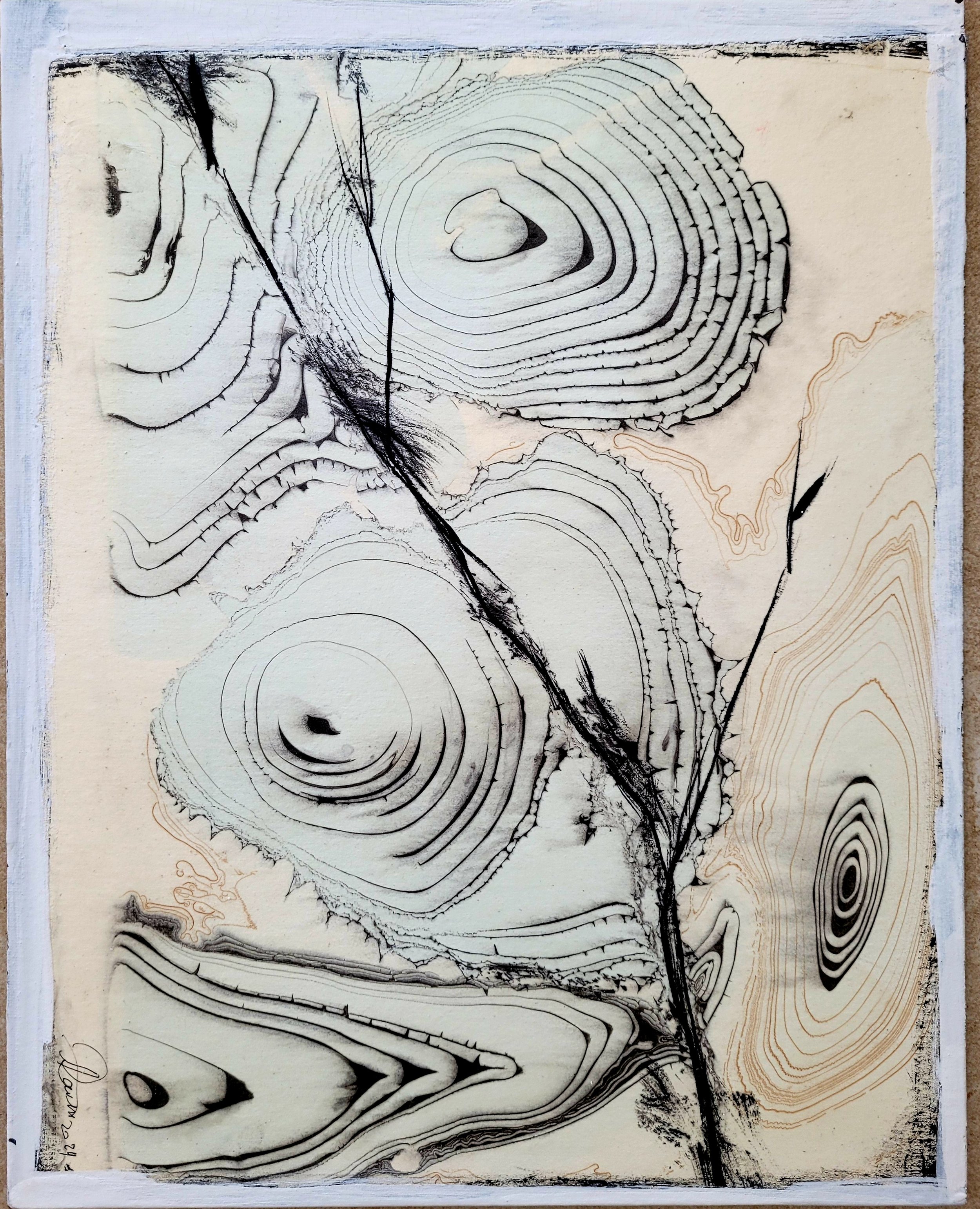 Unique original artwork, handmade and signed by the artist.Ink on paper mounted on canvas board. 33x41 cm