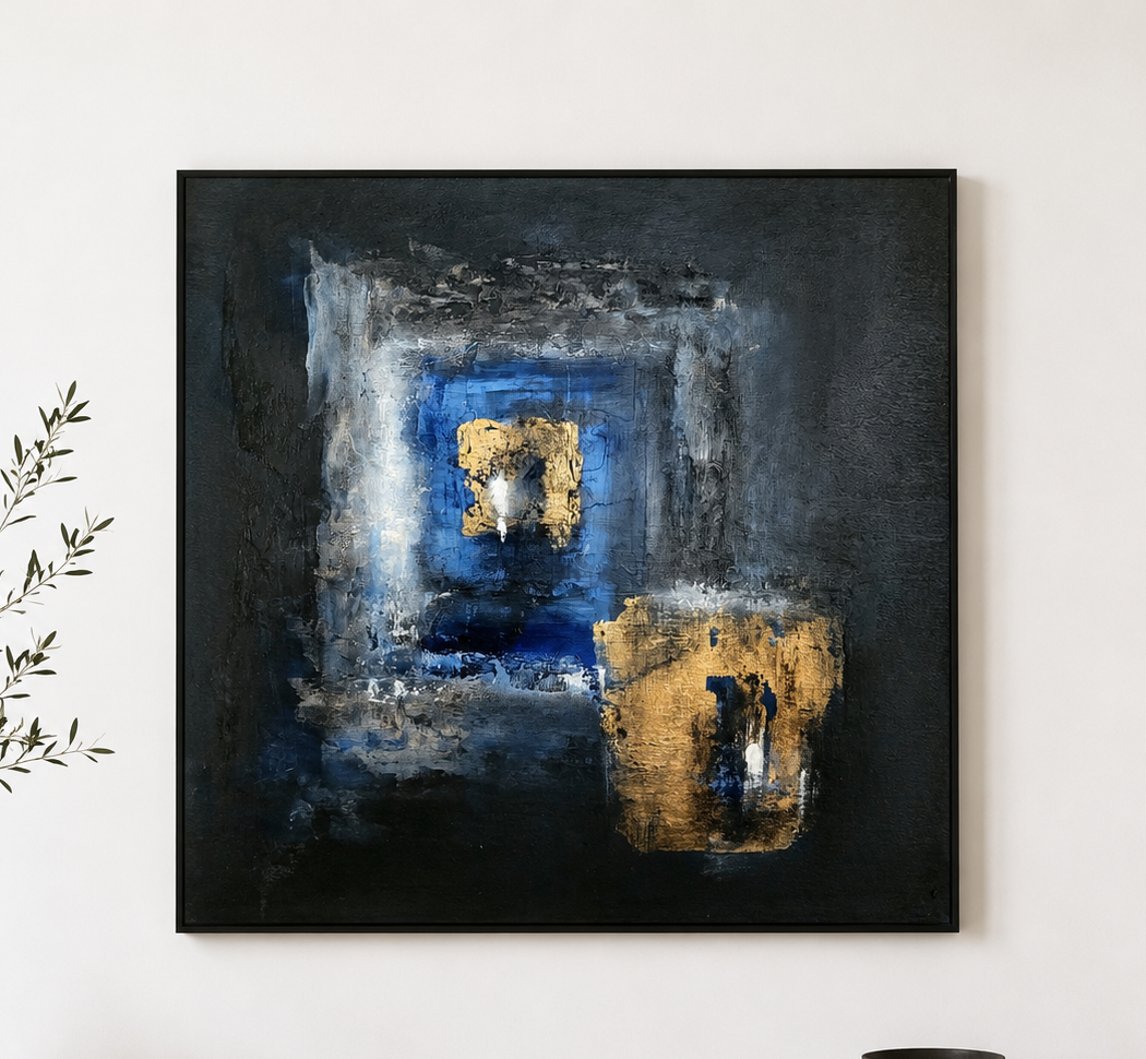 YŪGEN, mixed medai on wood panel, 35x35 cm