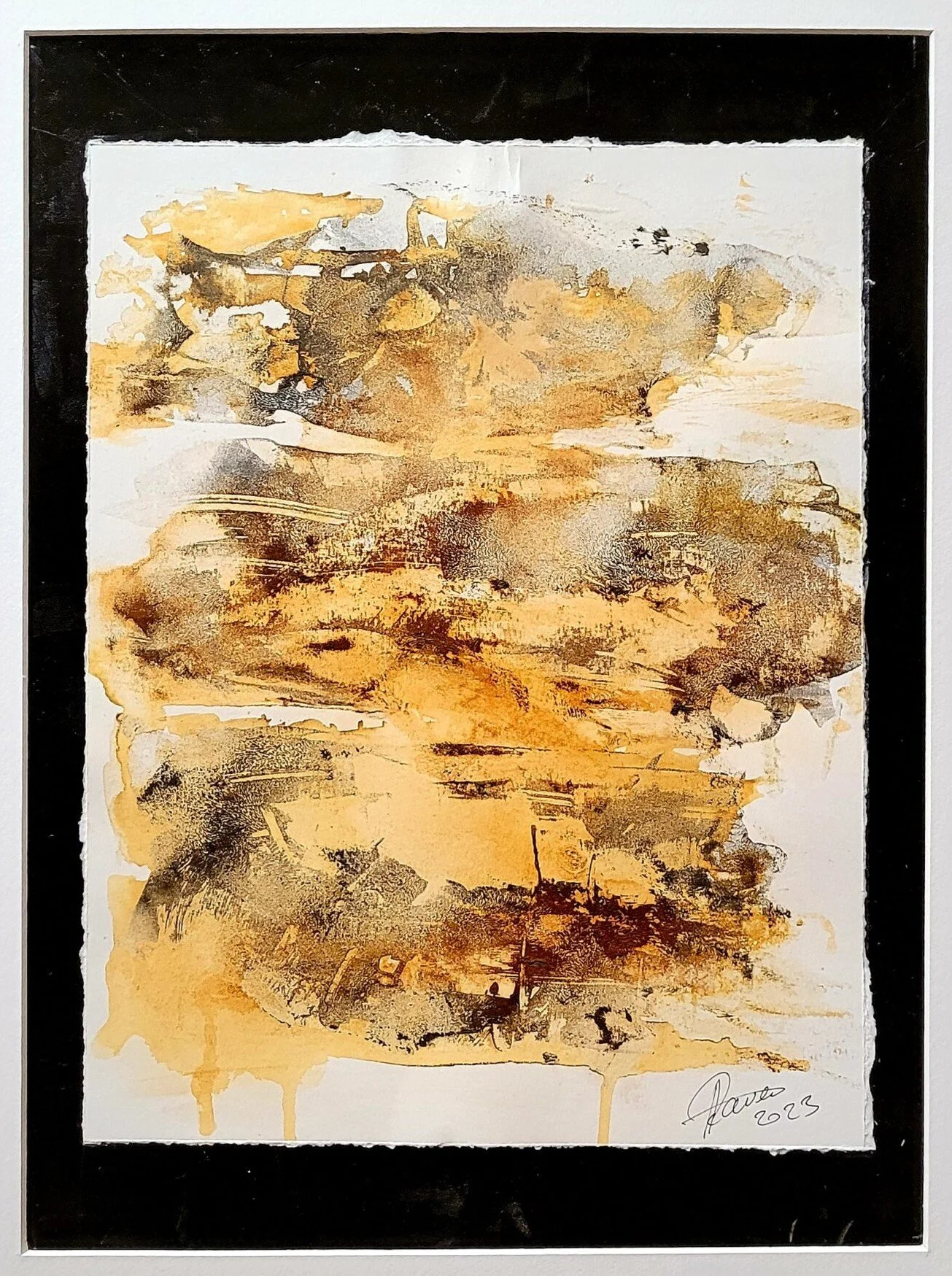 Unique original artwork, handmade and signed by the artist. Rust  on paper. 40x50 cm