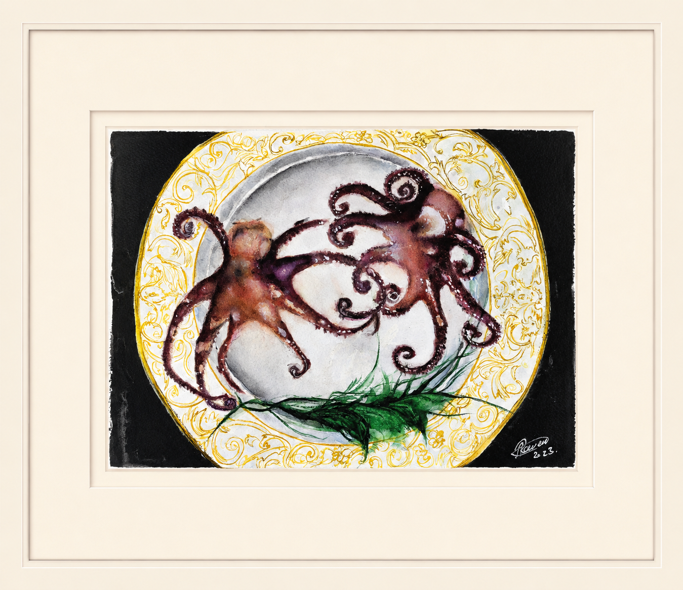 Dish of Taormina 35x50cm, watercolour on cotton paper