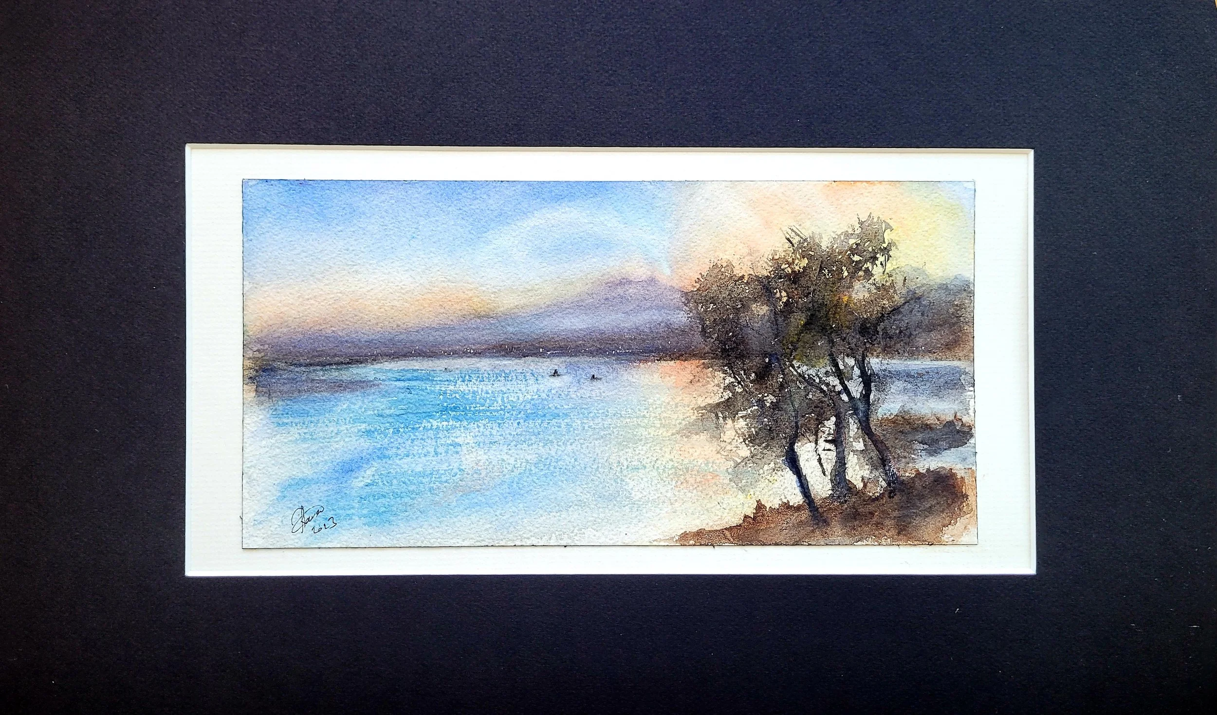 Etna view, Taormina 50×30 cm, watercolour on cotton paper