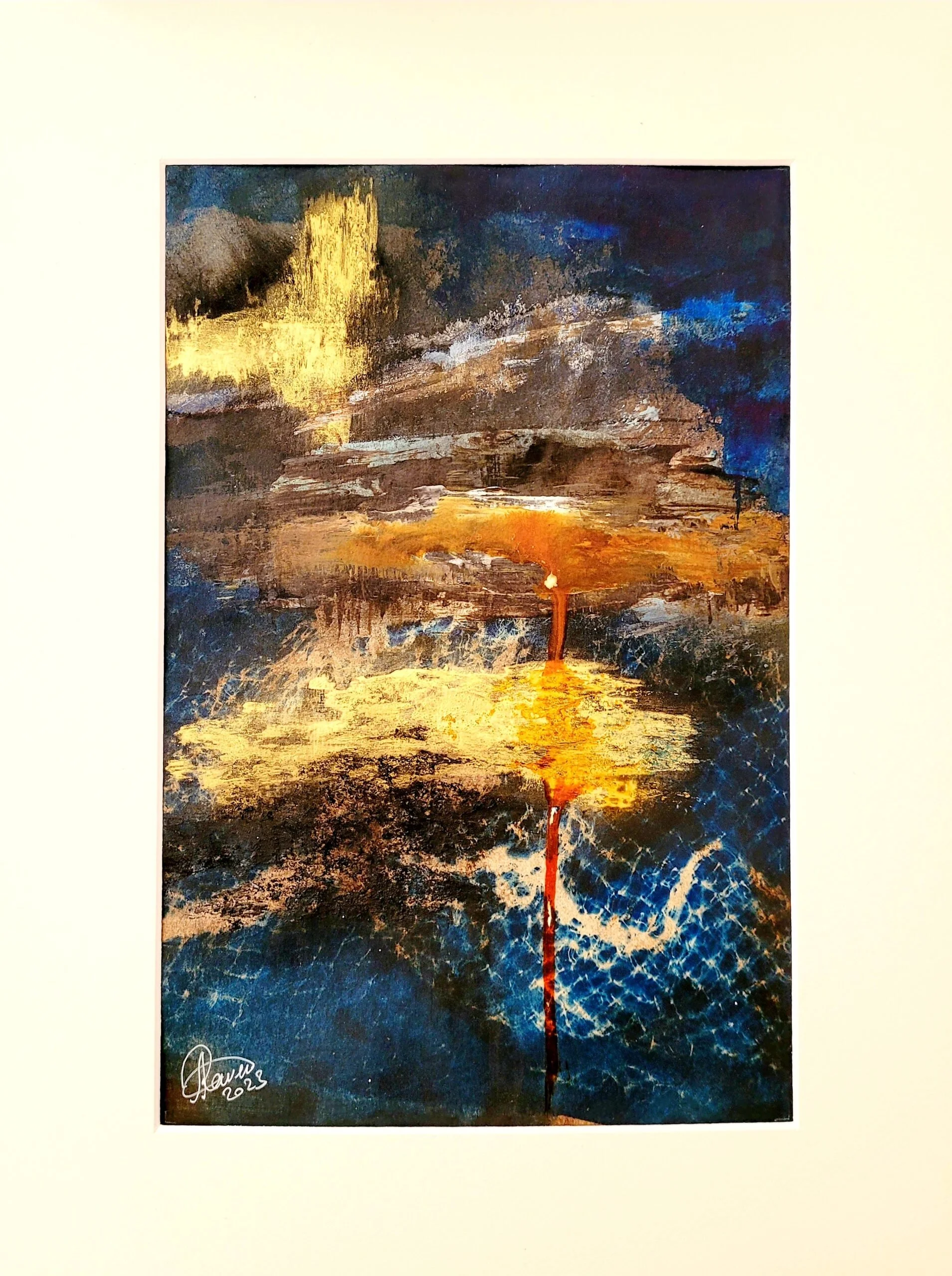 Unique original artwork, handmade and signed by the artist. mixed medias on paper. 30x40 cm