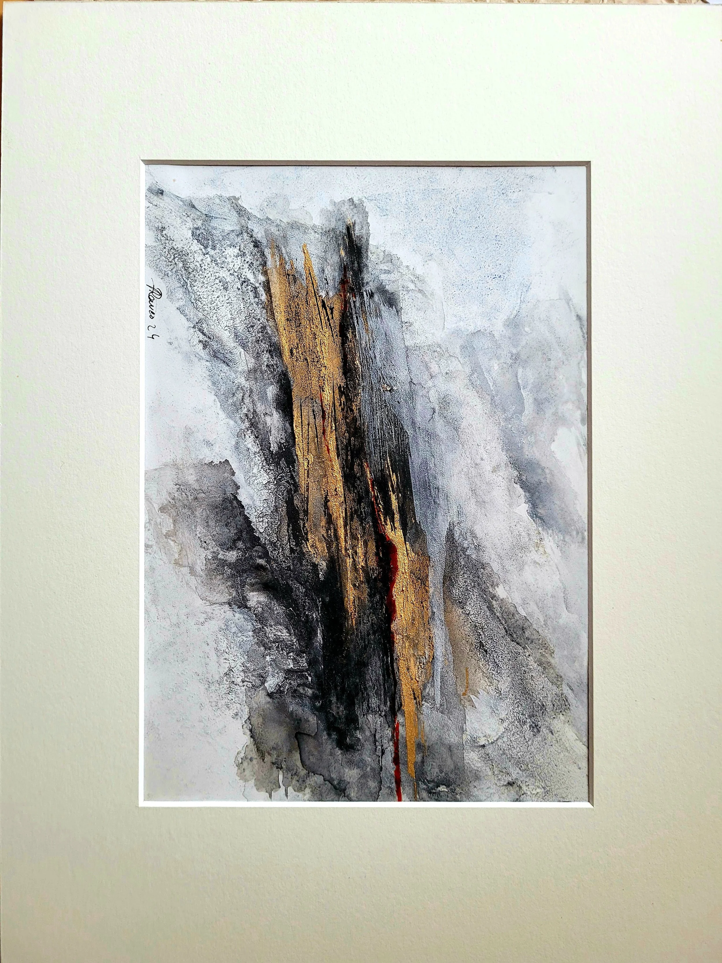 Unique original artwork, handmade and signed by the artist. Mineral pigments on mineral paper. 30x40 cm