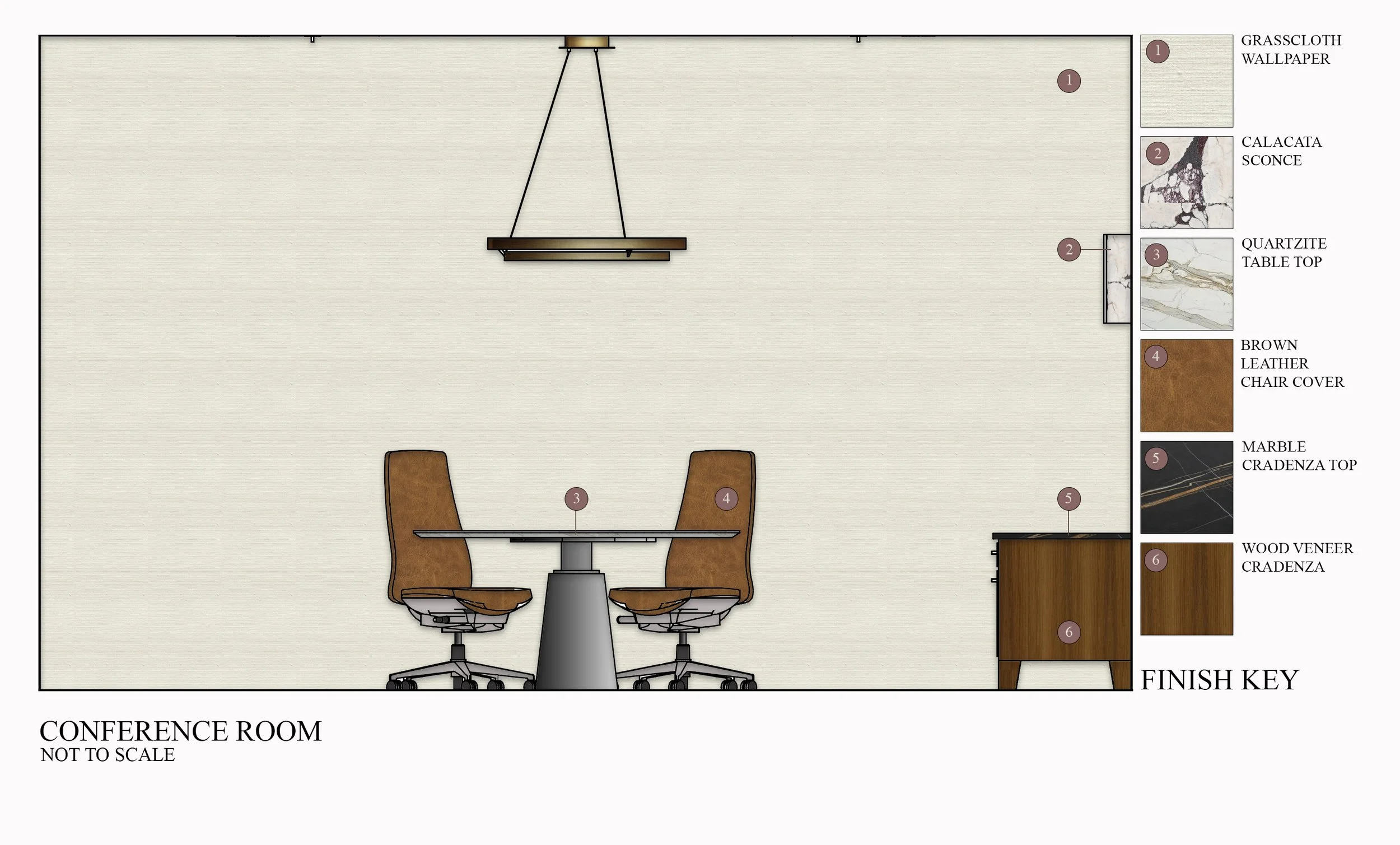Interior Elevation: 
Detailed elevation developed to communicate architectural elements, material placement, and design intent.