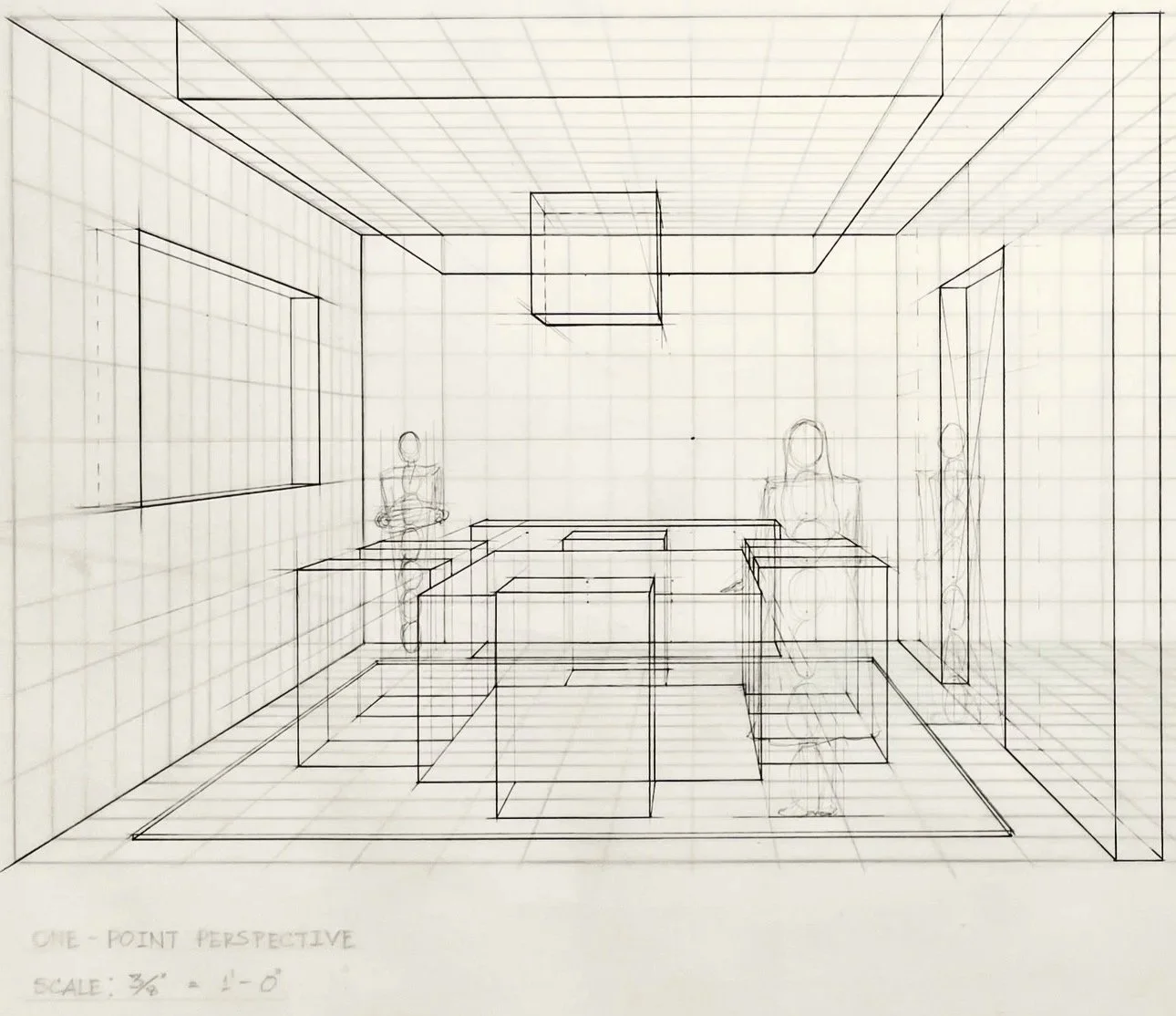 Hand-Drafted Perspective:
Preliminary perspective study exploring spatial relationships, scale, and foundational design composition.