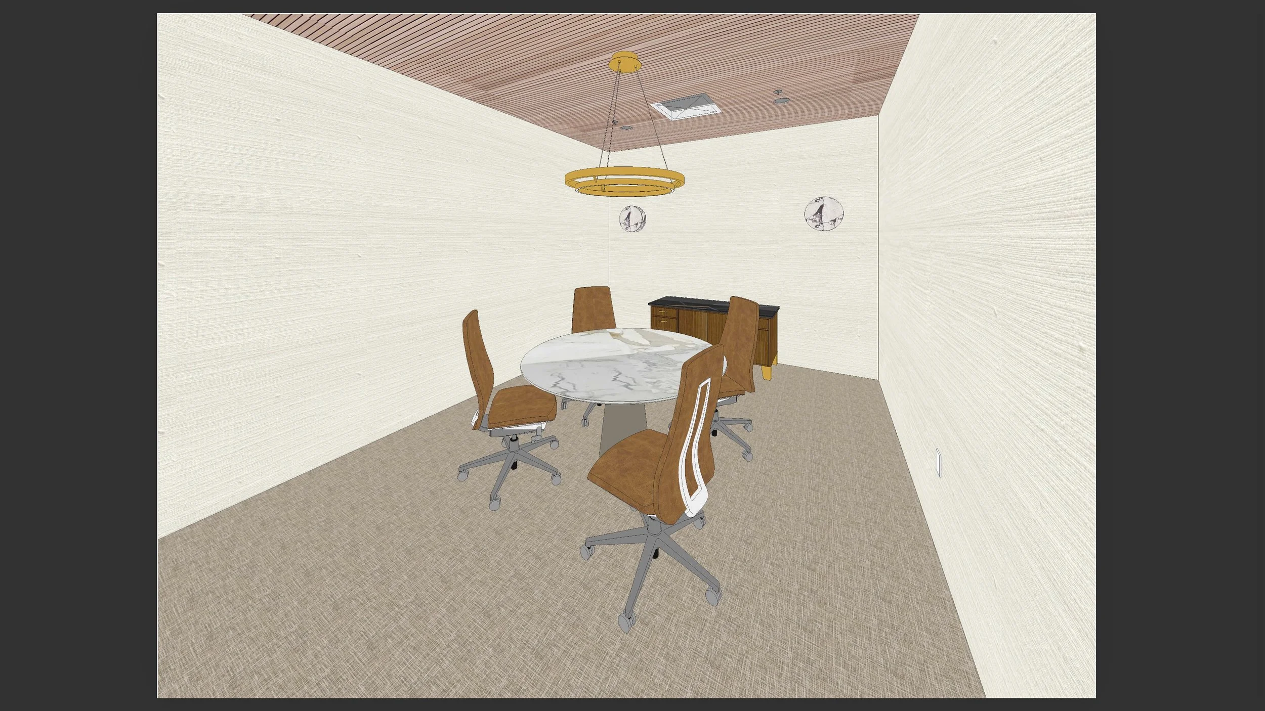 Interior Perspective Rendering: 
Rendered perspective highlighting spatial relationships, furnishings, and the intended user experience.