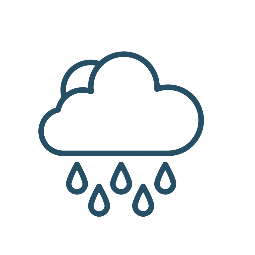 Cloud with raindrops, rain symbol