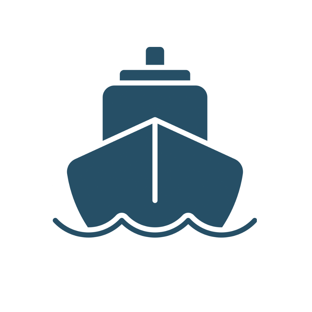 Simple icon of a ship sailing on water. Mtn Side