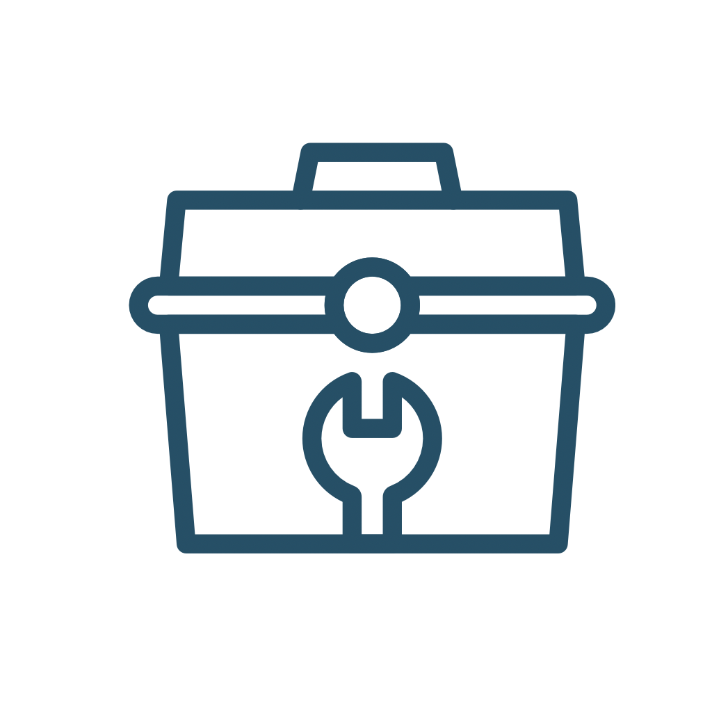 Icon of a toolbox with a wrench in the center.