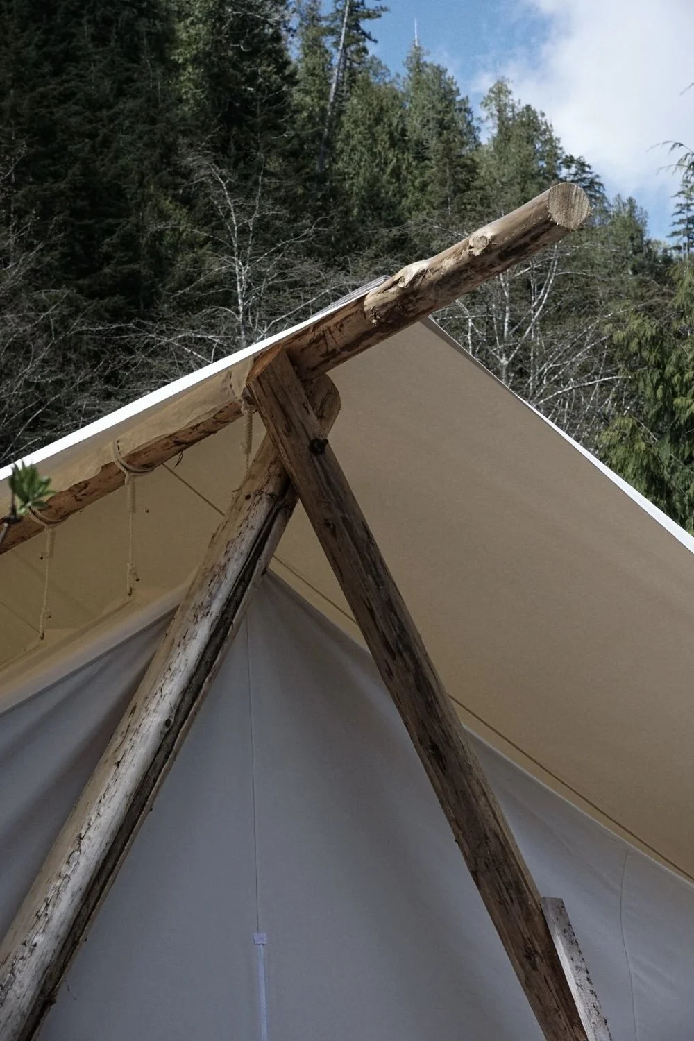 Wooden Tent Beam Exterior Finishing General Contractor Remote Workremote lodge general contractor MTN Side Creative Group