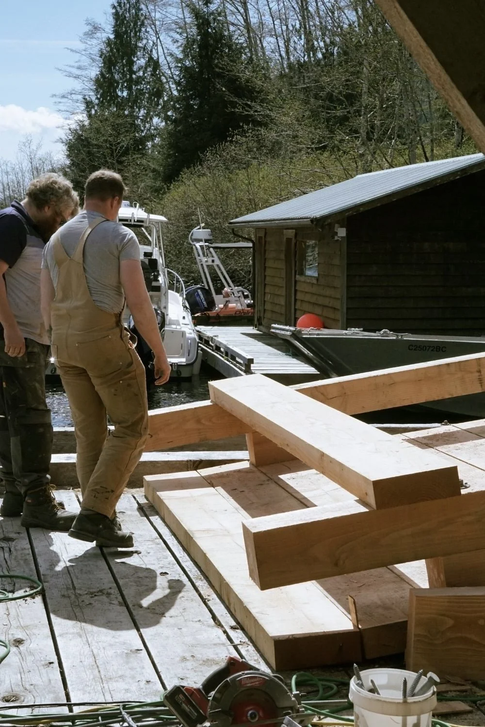 Dock Ramp Construction Timber work remote lodge general contractor MTN Side Creative Group