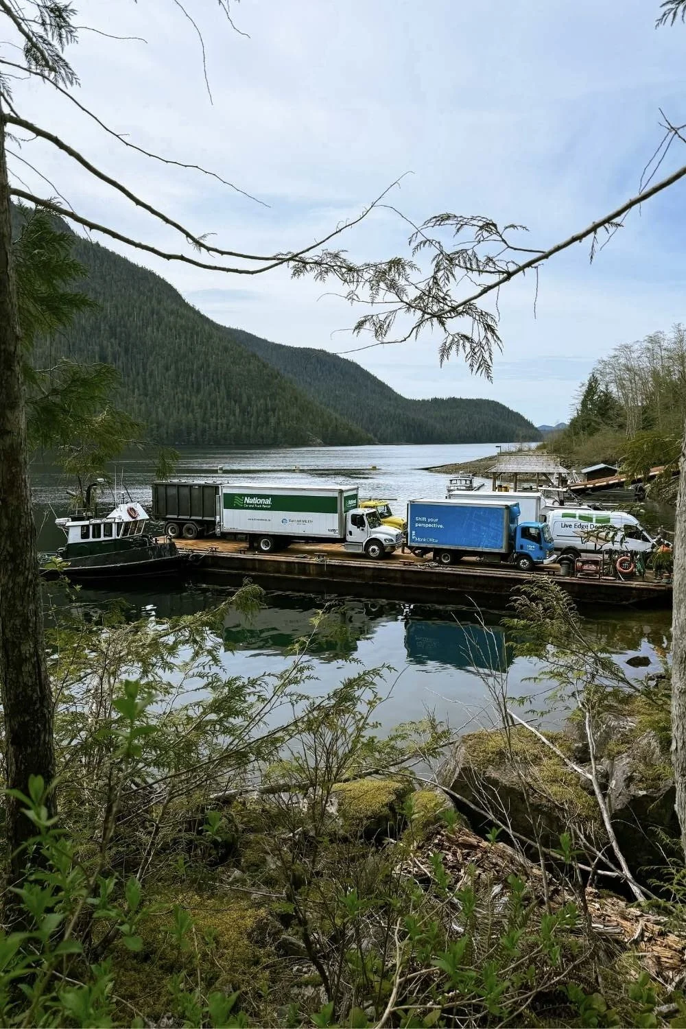 Mtn Side barge shipment order at remote lodge in bc.