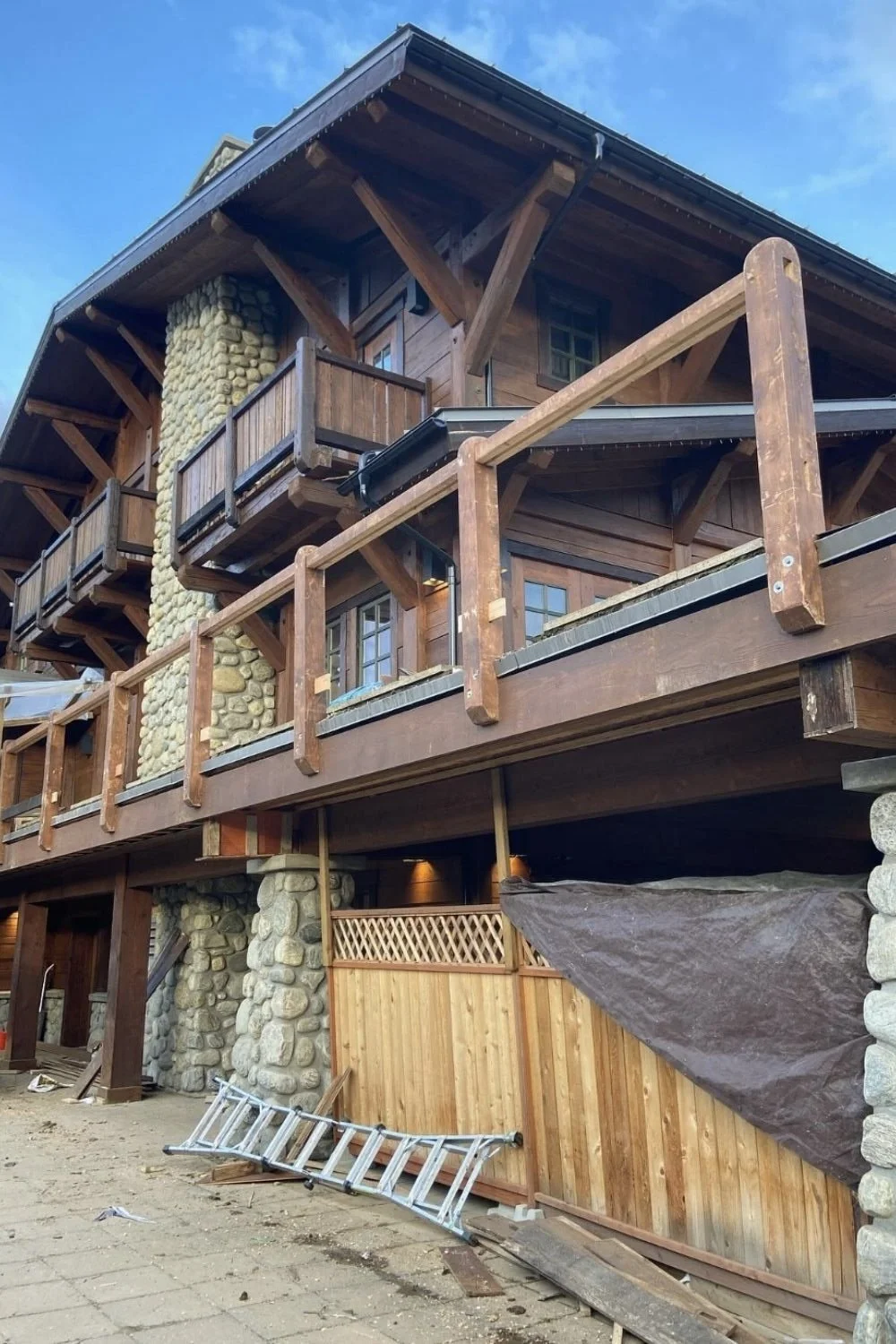 Restoration Heritage Albreda Lodge remote lodge bc general contractor MTN side 