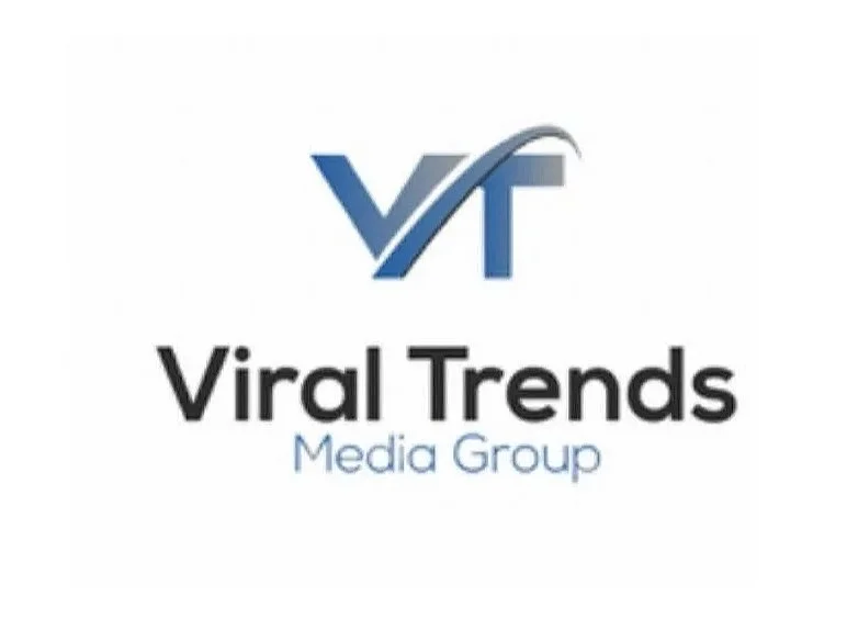 Logo of Viral Trends Media Group with stylized 'VT' and text.