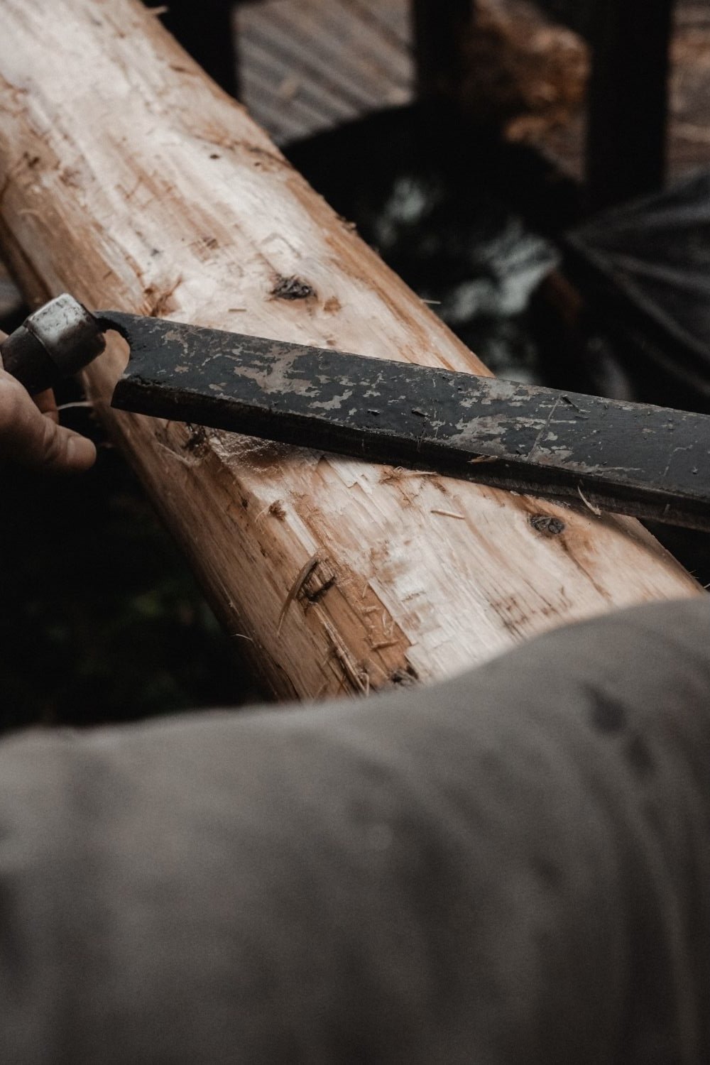 removing bark for luxury outdoor lodge tents mtn side creative group