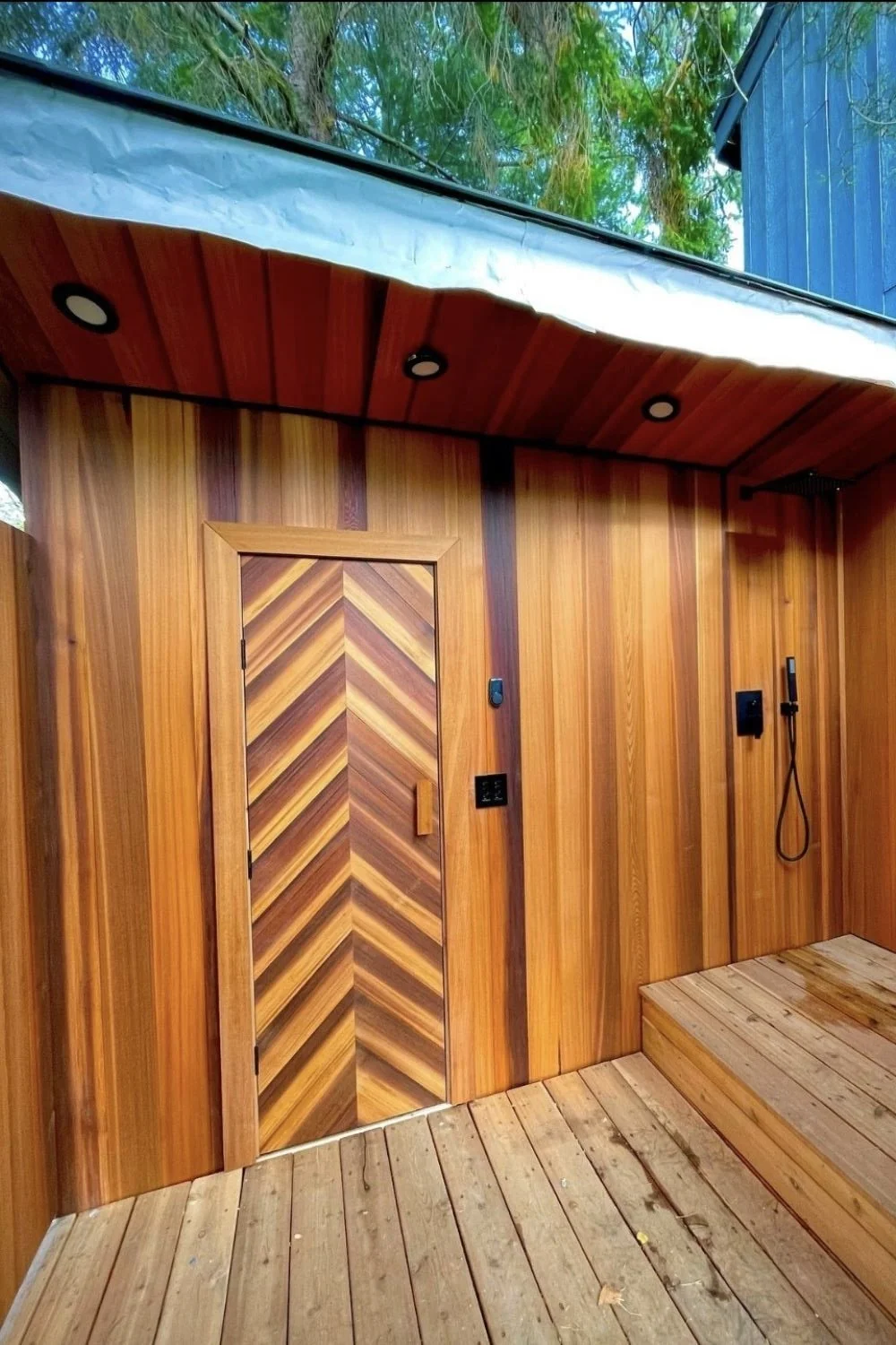 MTN Side residential renovation general contractor BC homes woodwork and carpentry cedar custom sauna