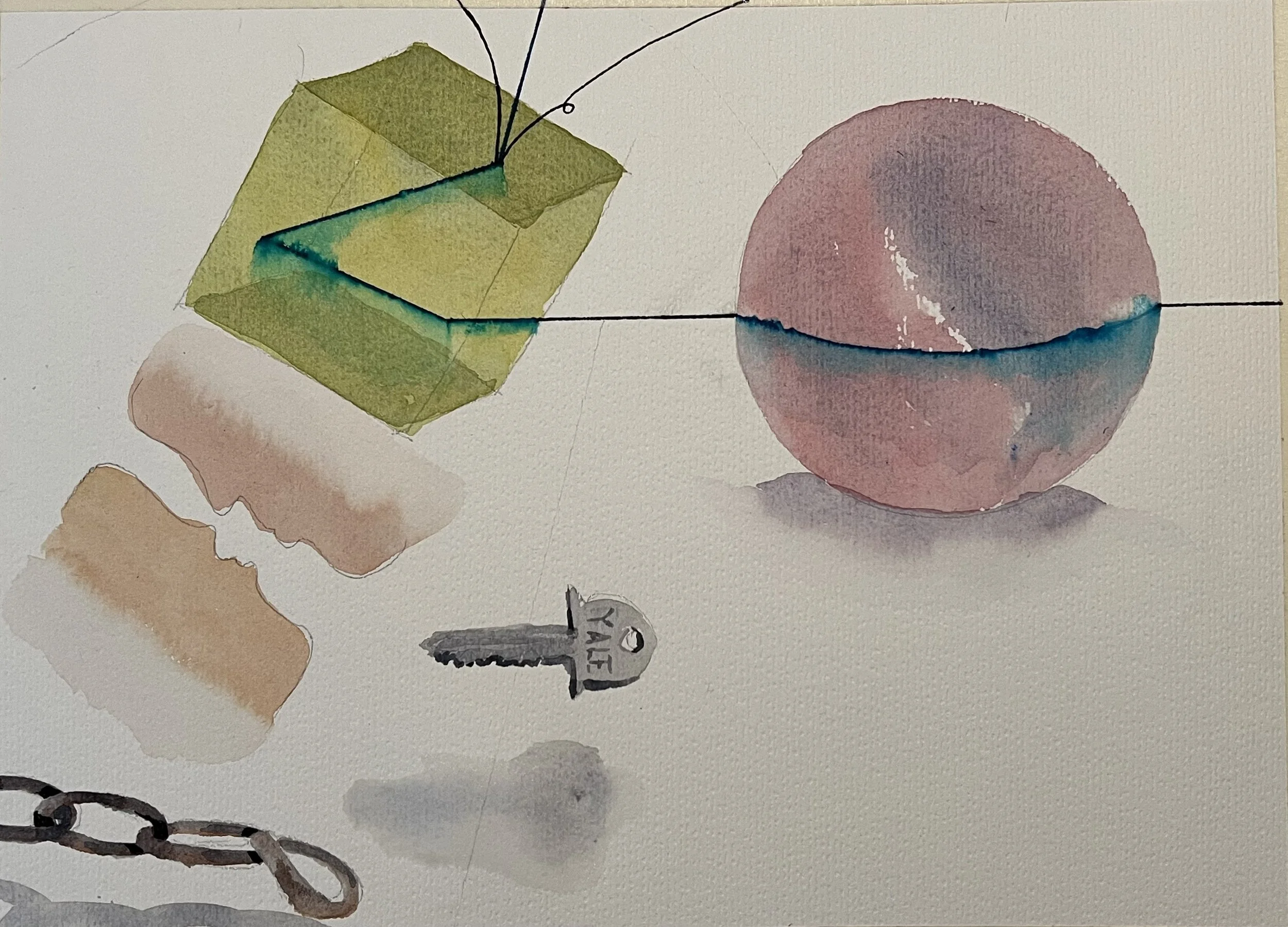 Brain Leakage watercolor 9" x12"