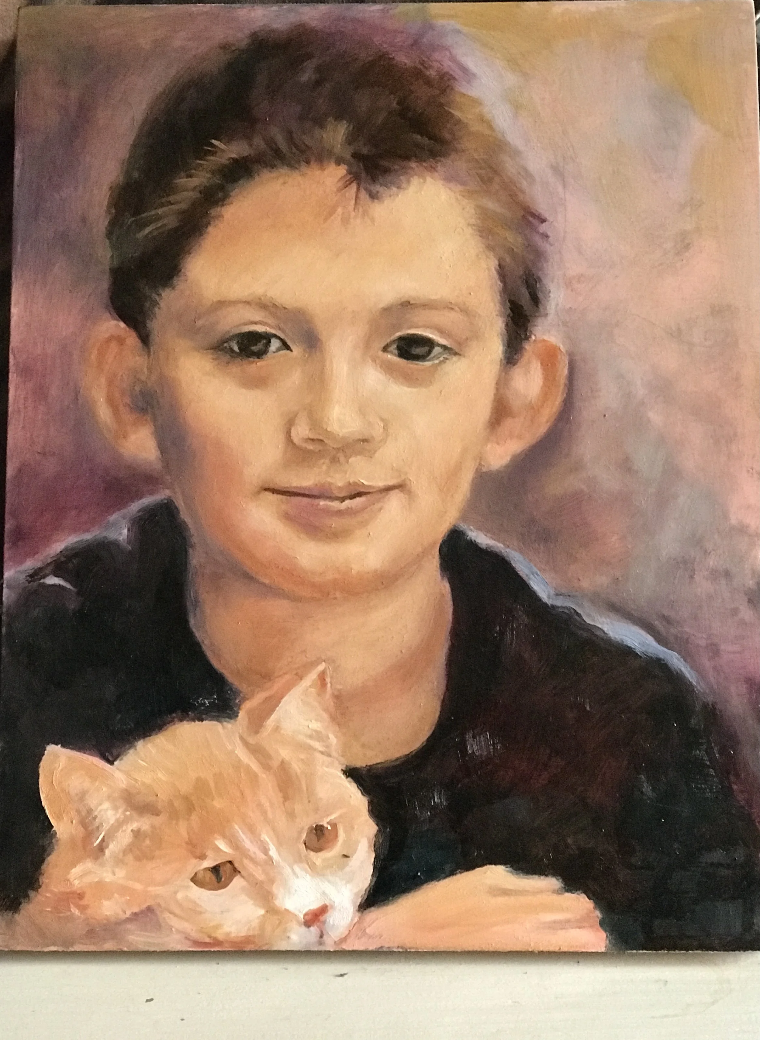 Nino and Peanut
oil on canvas
12" X 14"
Private collection
