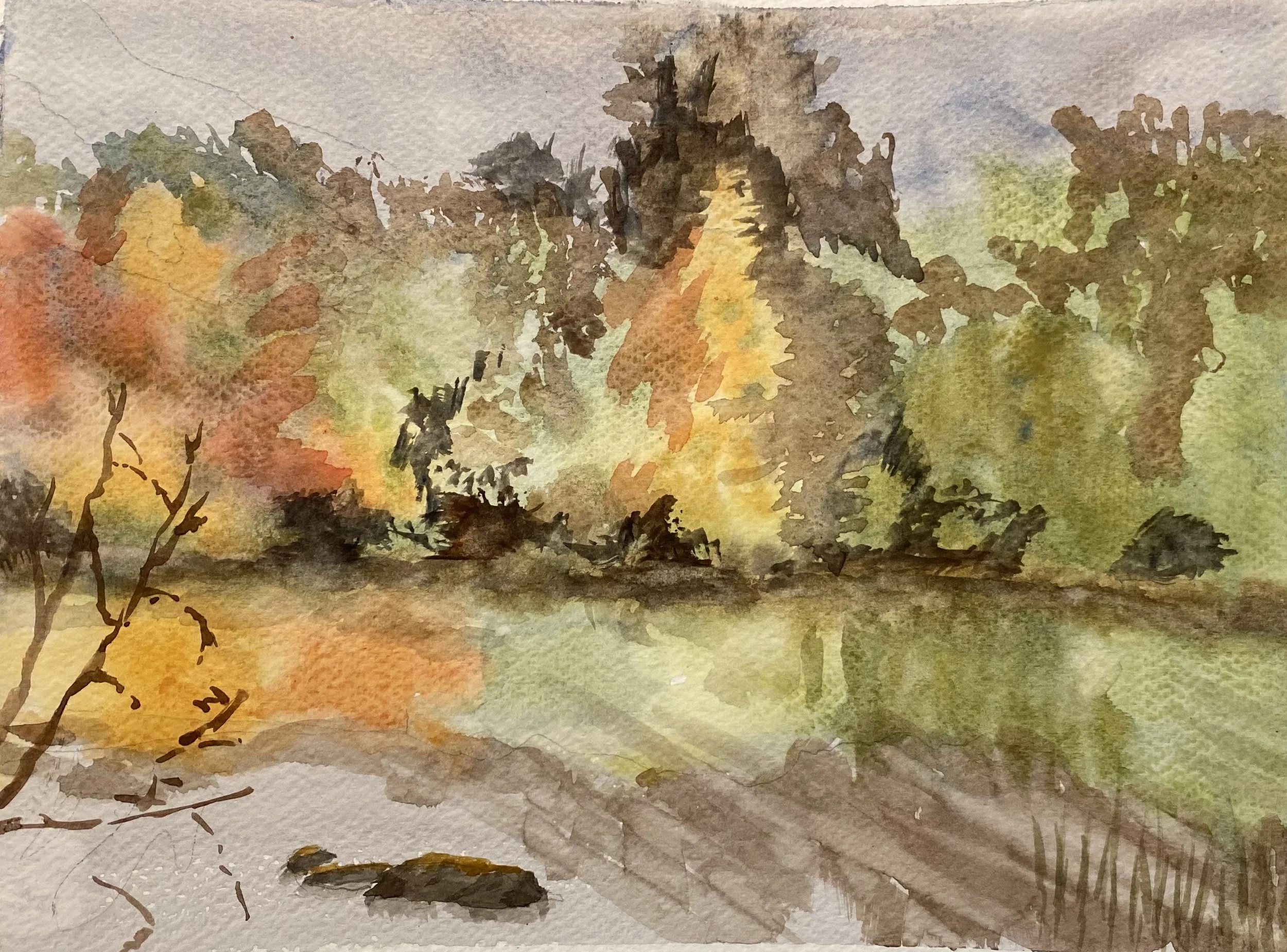 Turner's in Fall watercolor 8" x 11"