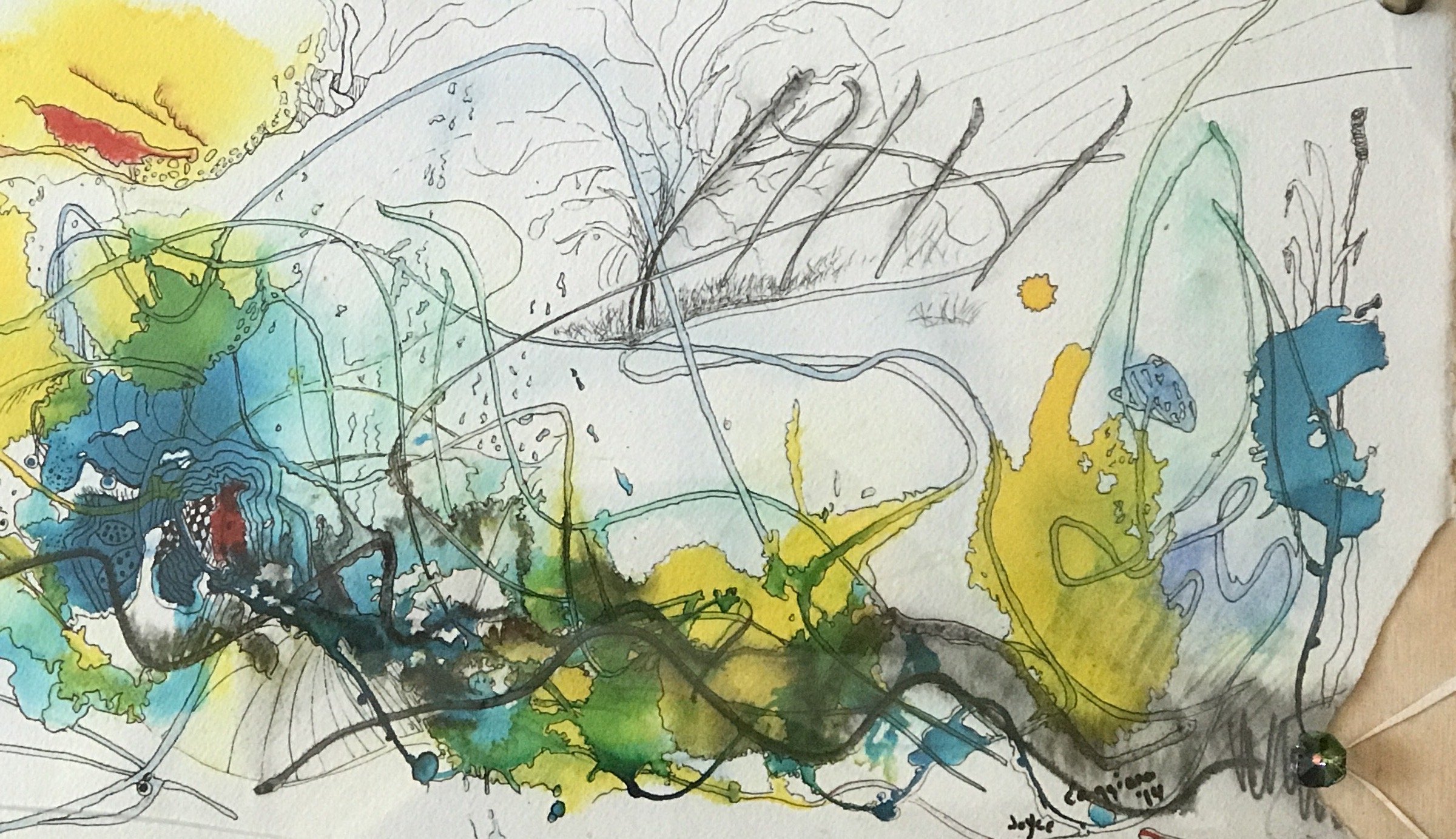 Where is the Point?  - (Look very closely)
Inks on Archival paper
10" X 16"
$150
