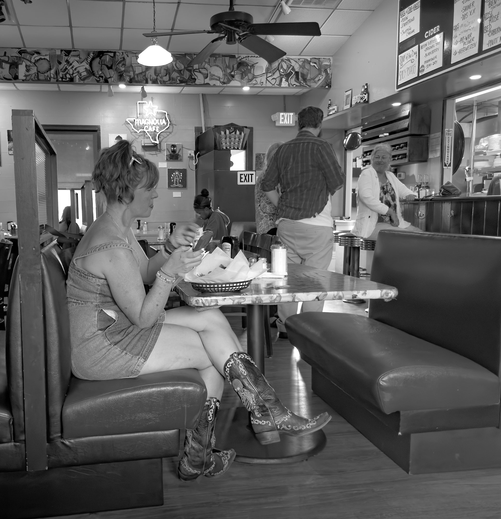 Woman in Texas Restaurant