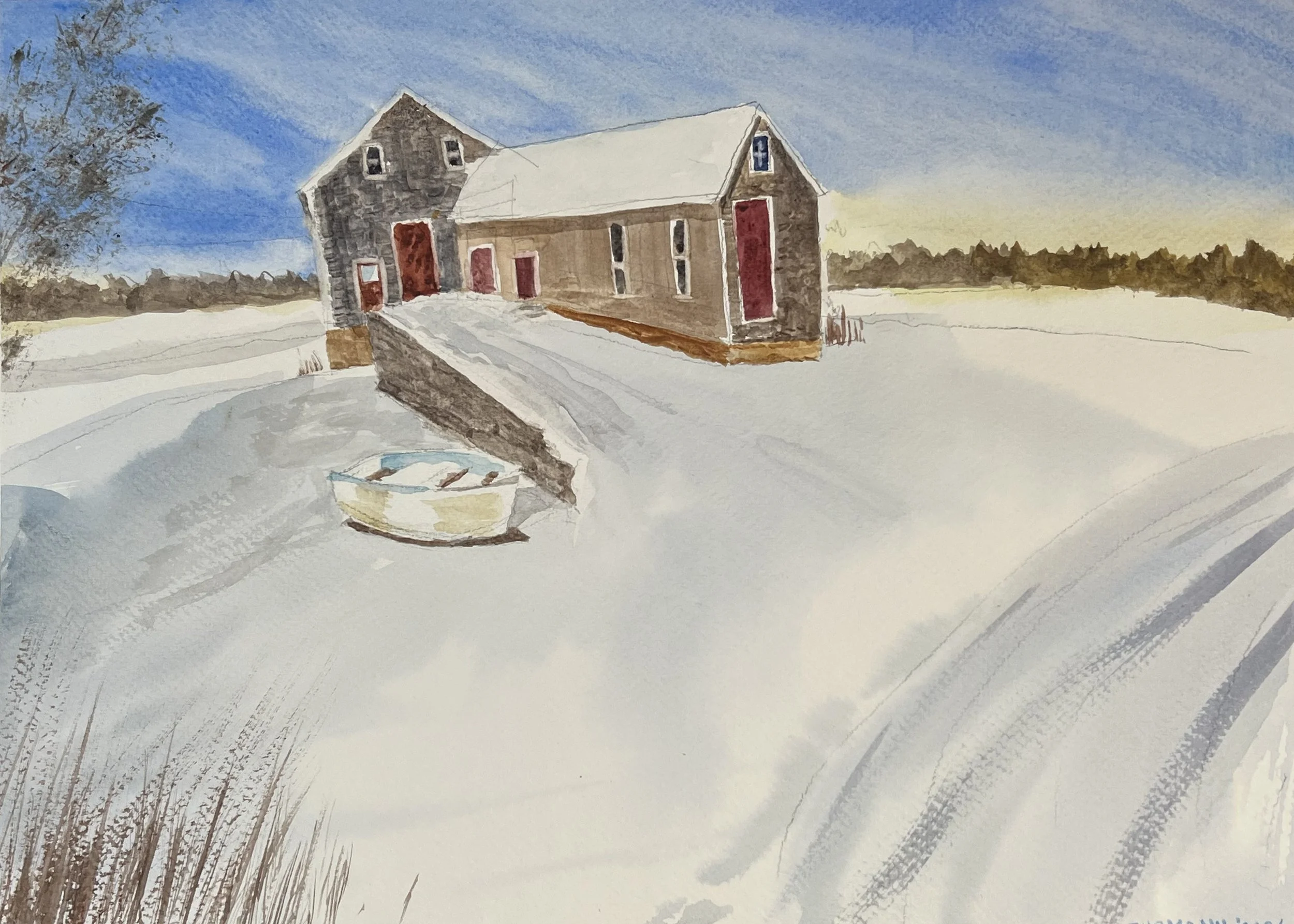 Cape Winter watercolor 11" x 14"