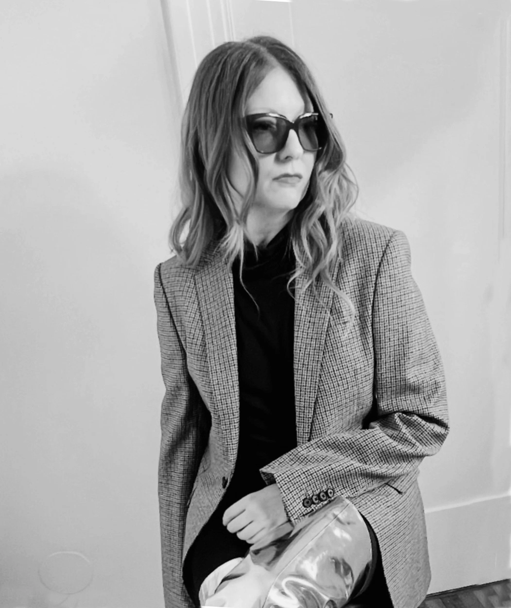 Black and white portrait of artist Jo Baker Waters