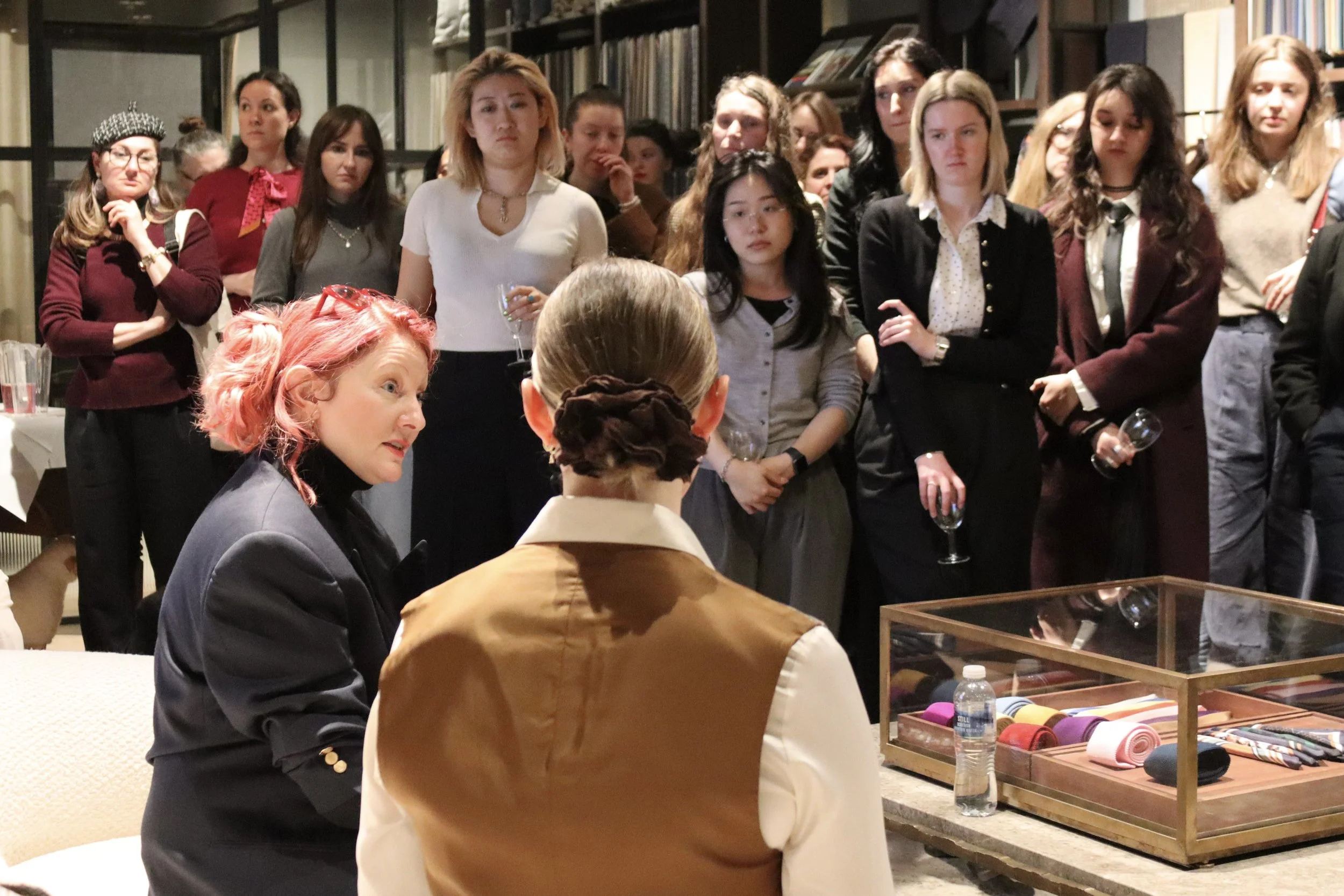 Public artist talk by Jo Baker Waters discussing Architecture of Tailoring, contemporary weaving, bespoke tailoring and British wool heritage.