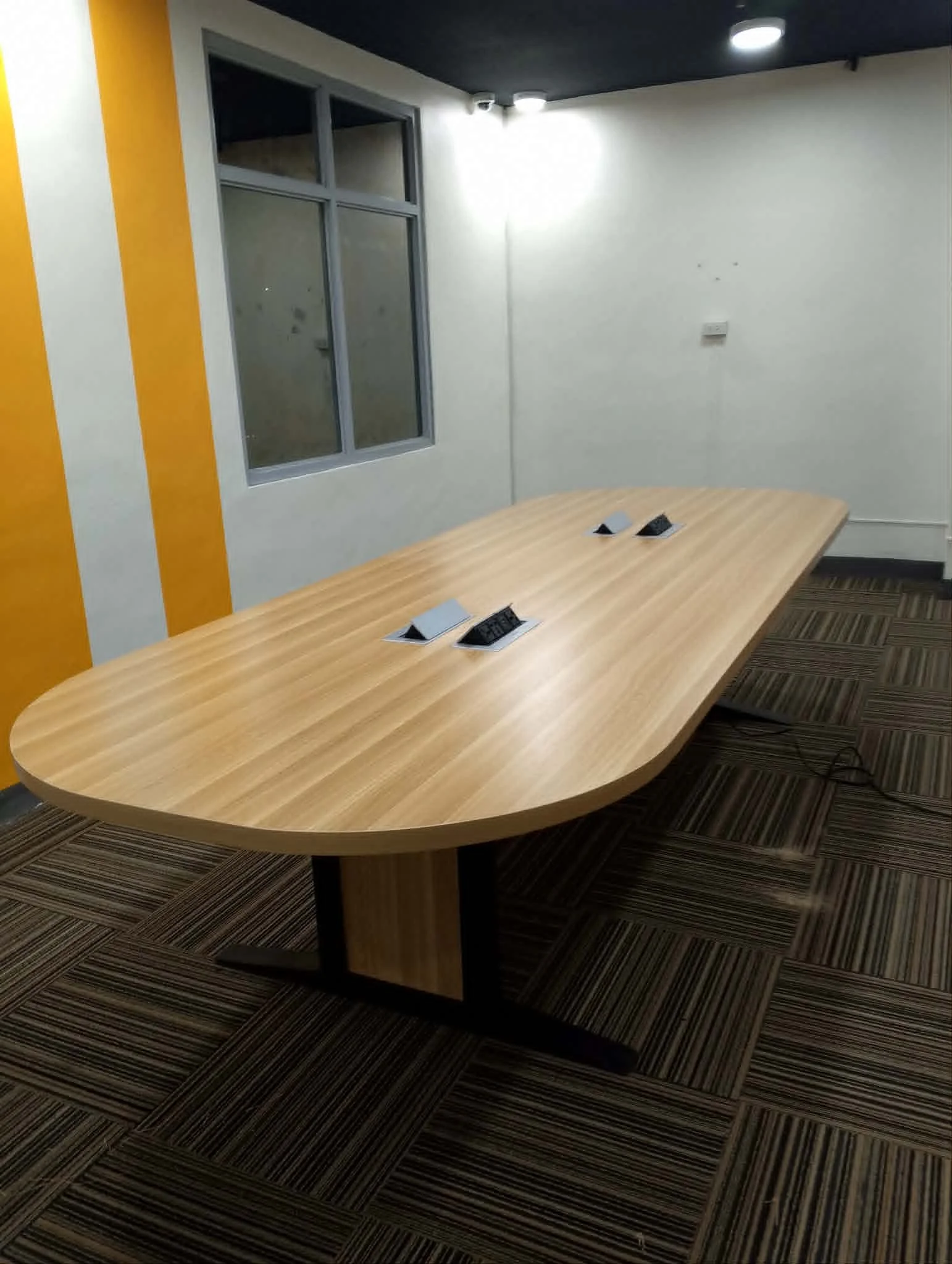 modern table with power supply