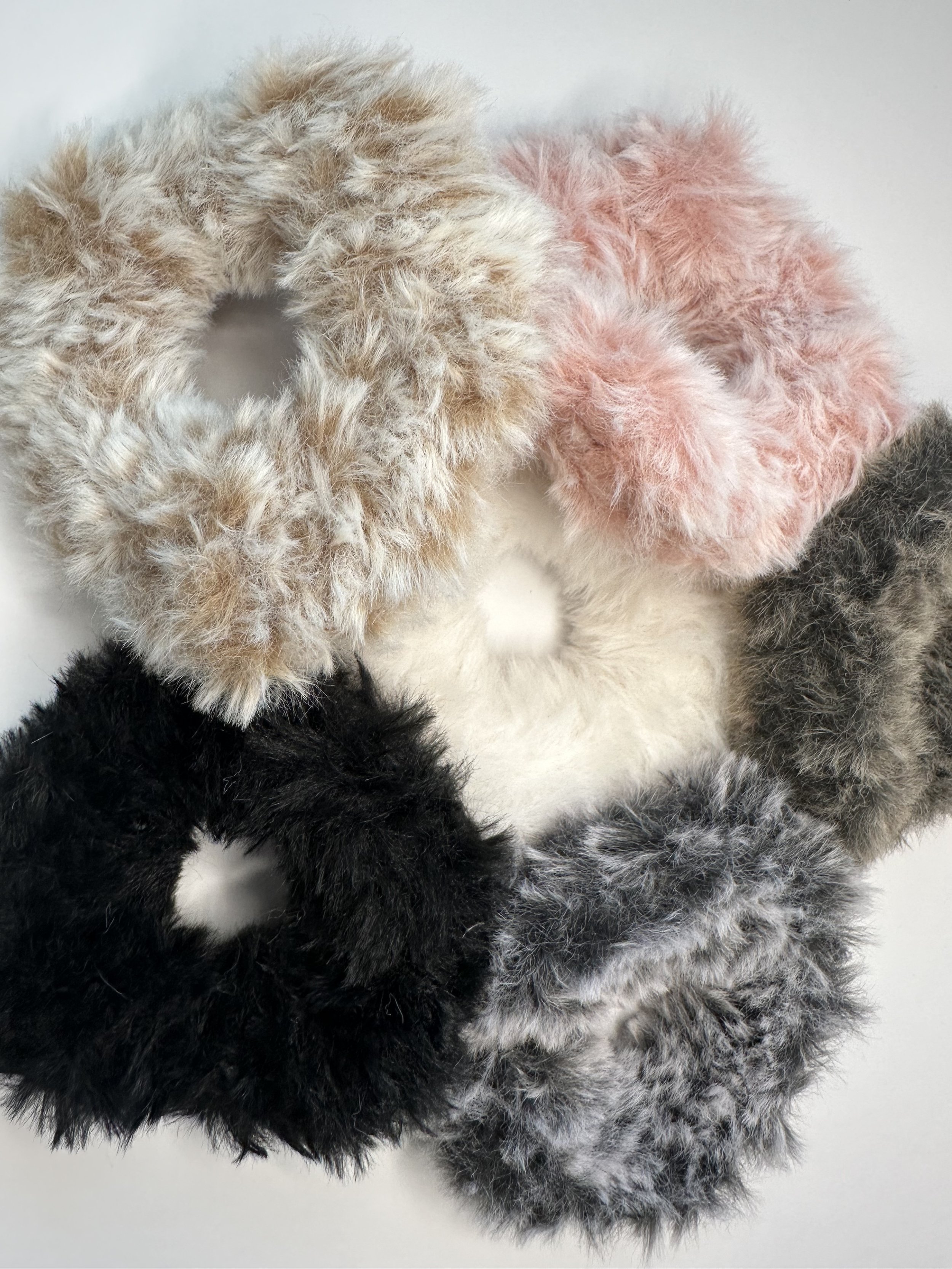 Faux Fur Crochet Hair Scrunchie