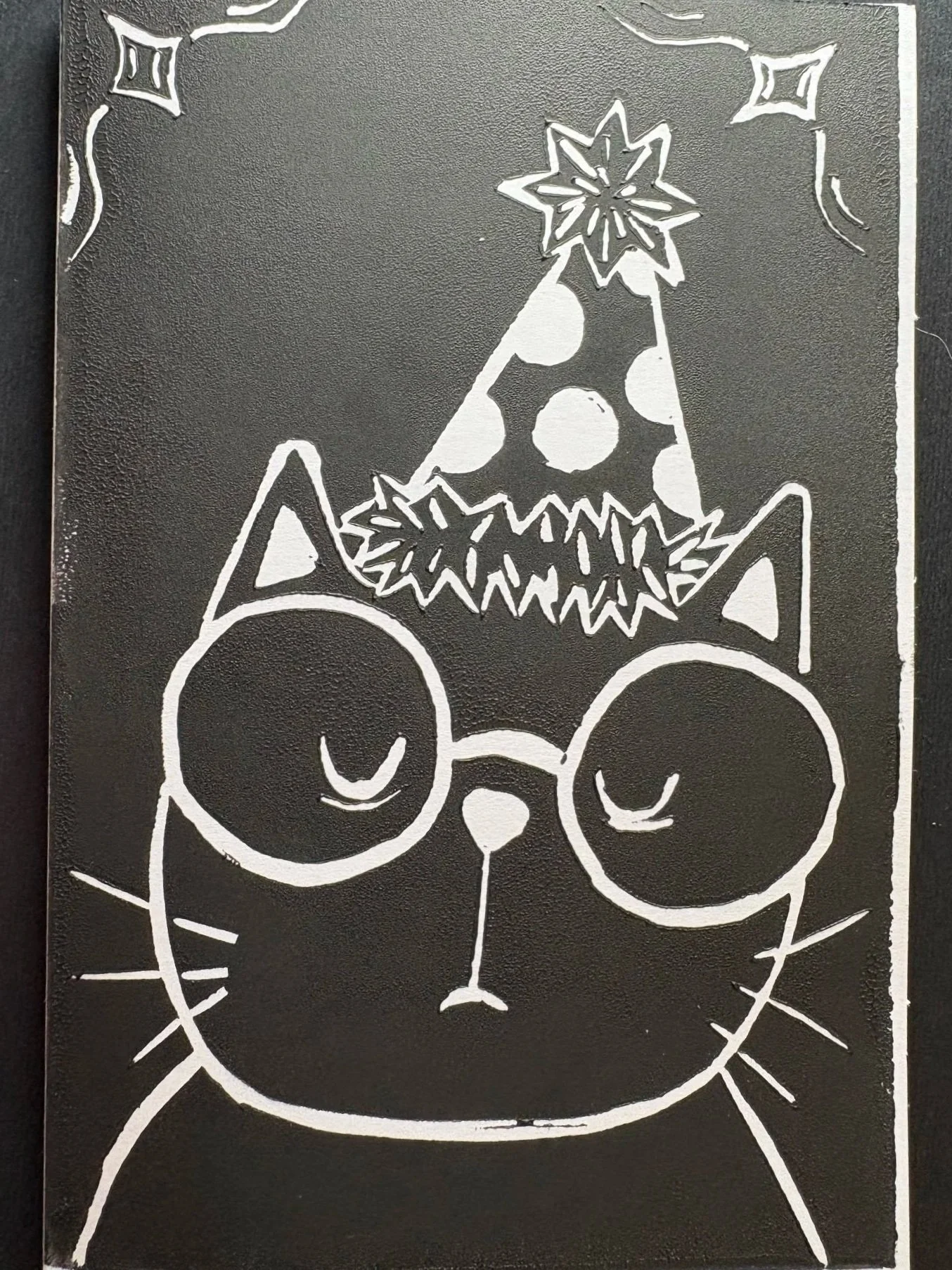 Oracle Celebration Original Linocut Print