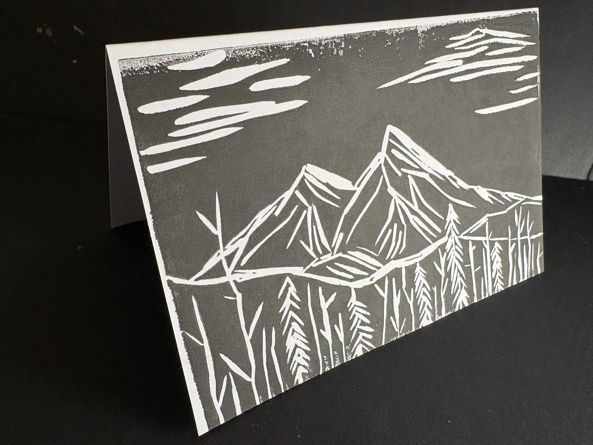 Oracle Naturescapes Bend Original Linocut Folded Greeting Card