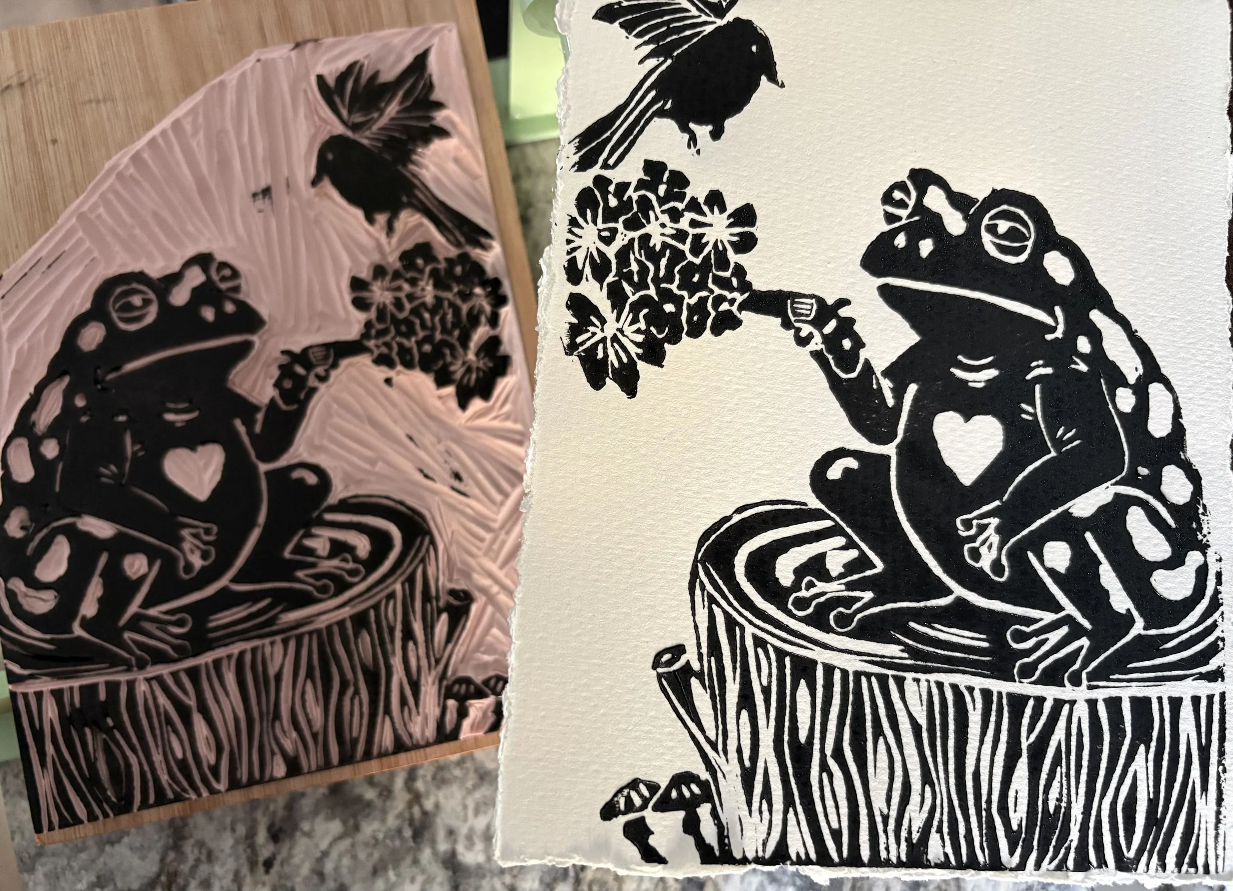 Toad of Love Artist Process Printmaking - Art ORacle Emily Shop.jpeg