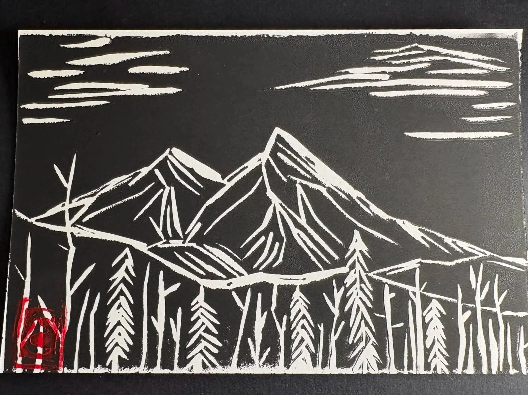 Oracle Naturescapes Bend Original Linocut Print