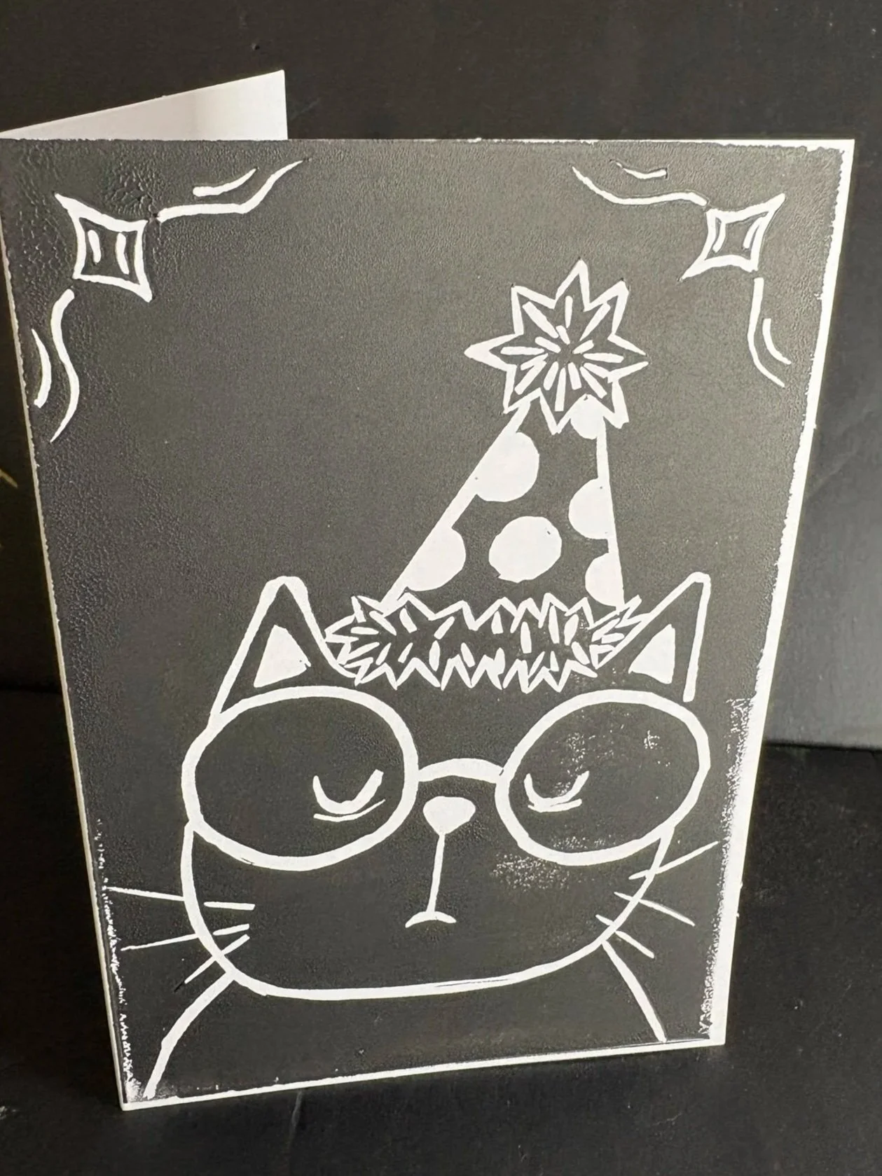 Oracle Celebration Original Linocut Greeting Card