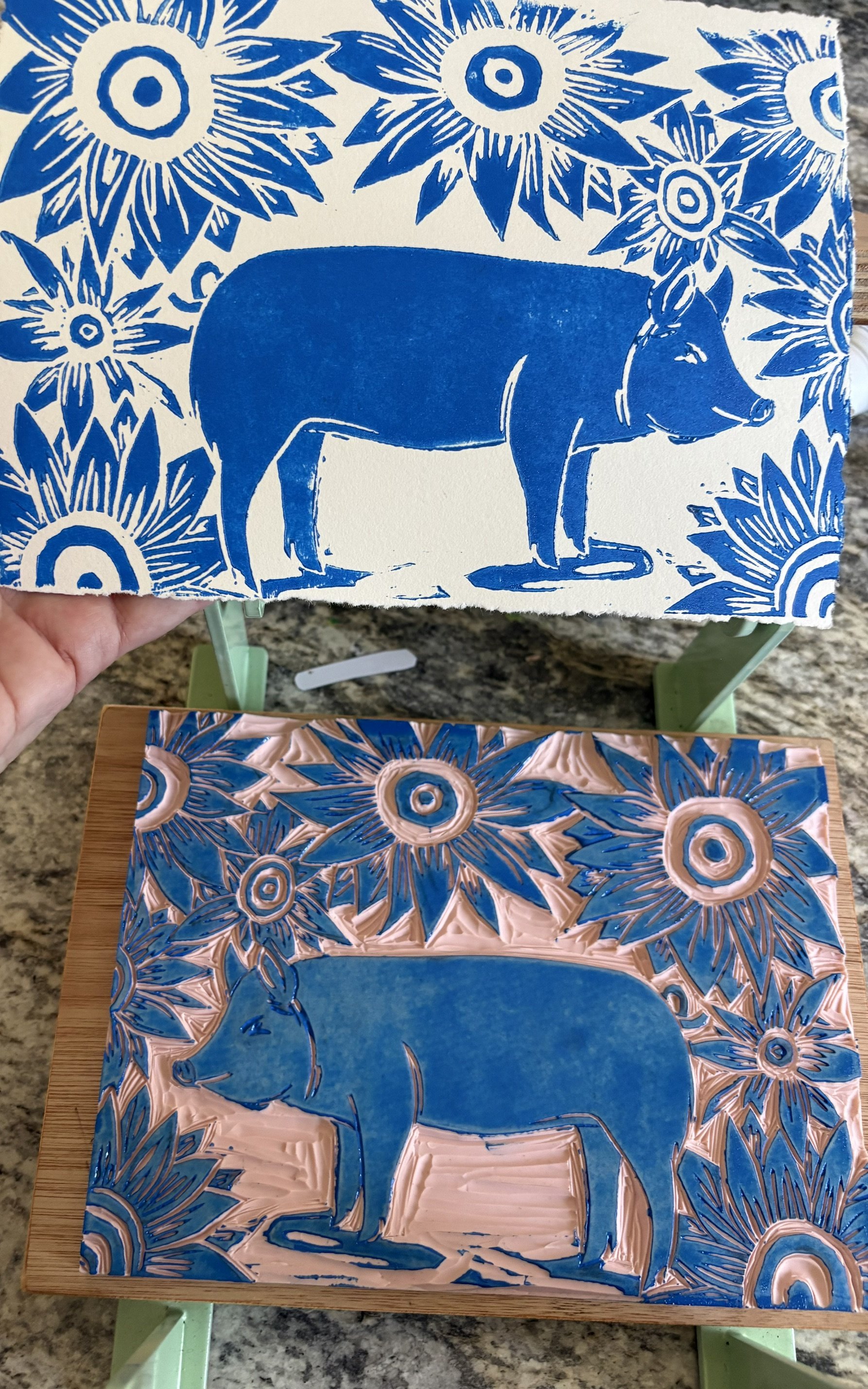 Oracle of a Barnyard Pig Printmaking for Art Oracle Emily Shop.jpeg