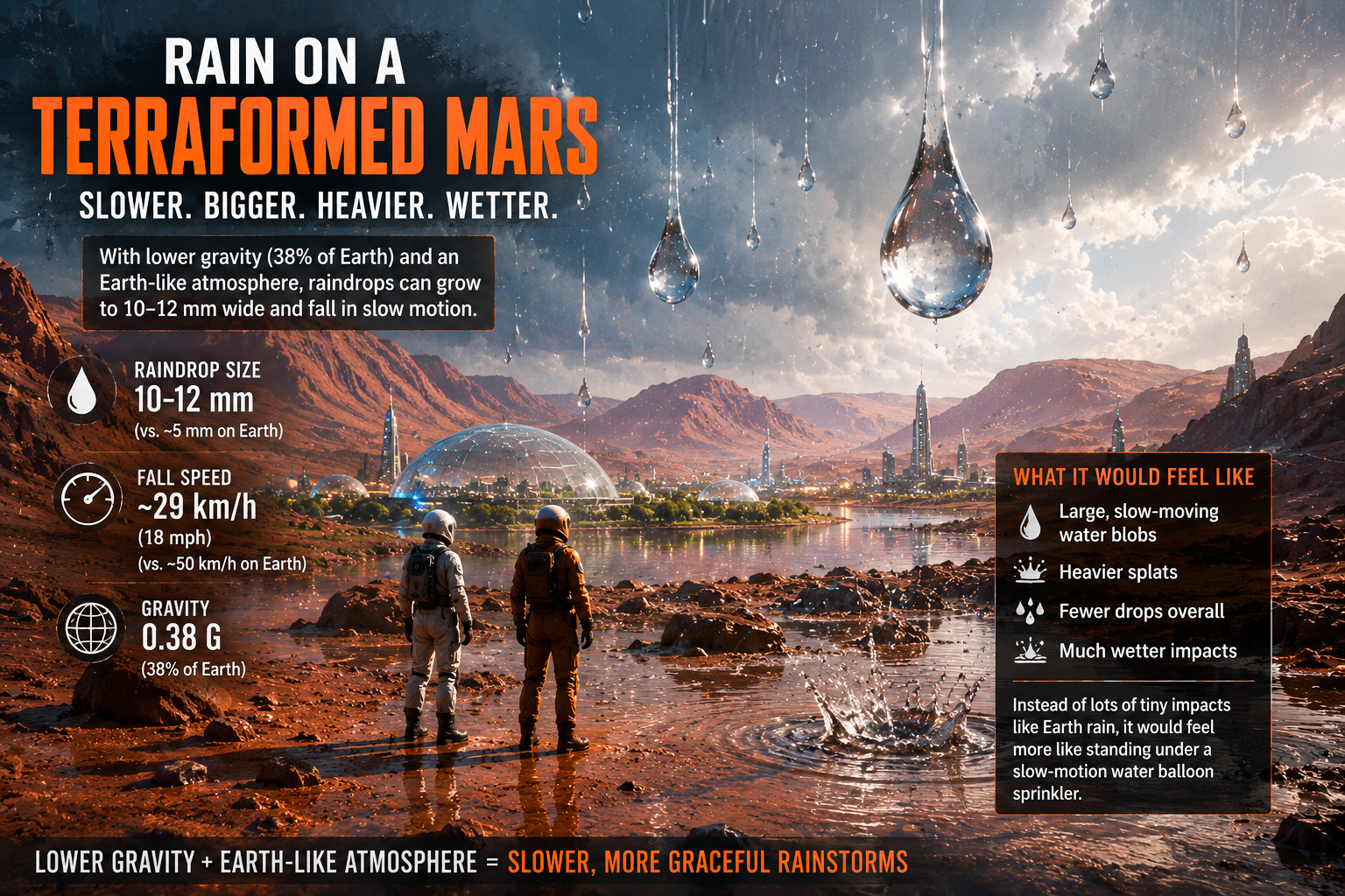 How Big Can Raindrops Get on the Moon, and Mars?