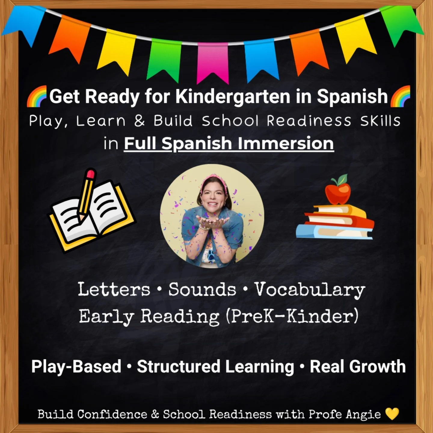 📚✨ Get your child Kindergarten-ready&hellip; in FULL Spanish Immersion! ✨

📚 This summer, Profe Angie is helping learners build or strengthen essential school readiness skills through fun, structured, small-group learning. 🌟 Perfect for:

✔ Enteri
