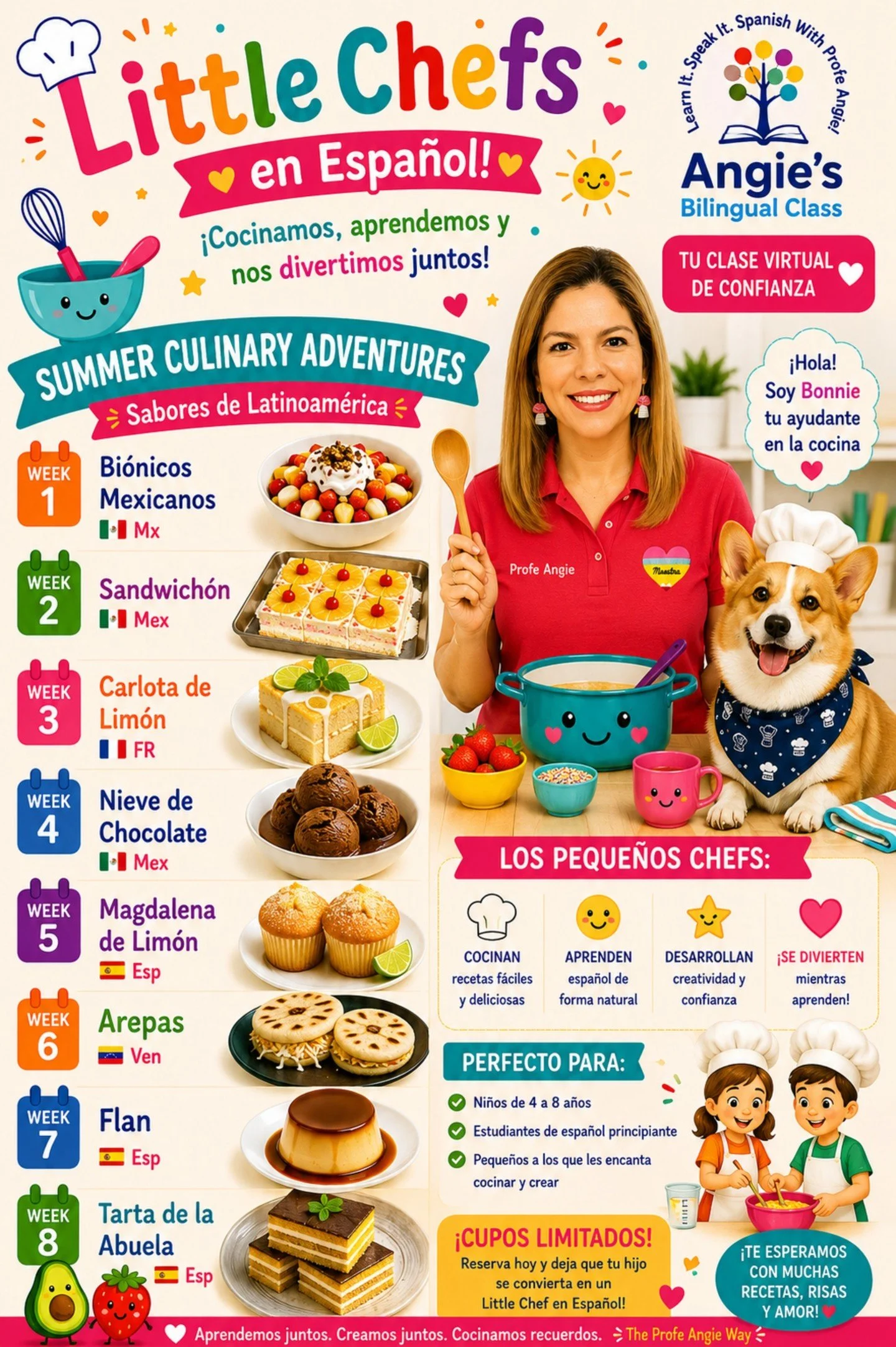 ☀️✨ SUMMER LITTLE CHEFS IS HERE! ✨☀️ 

This is NOT just a cooking class. 💛

 In Little Chefs en Espa&ntilde;ol, children learn Spanish through:
🥣 hands-on cooking
🧠 STEM-based learning
📏 measuring &amp; sequencing
🌎 cultural exploration
💬 real 