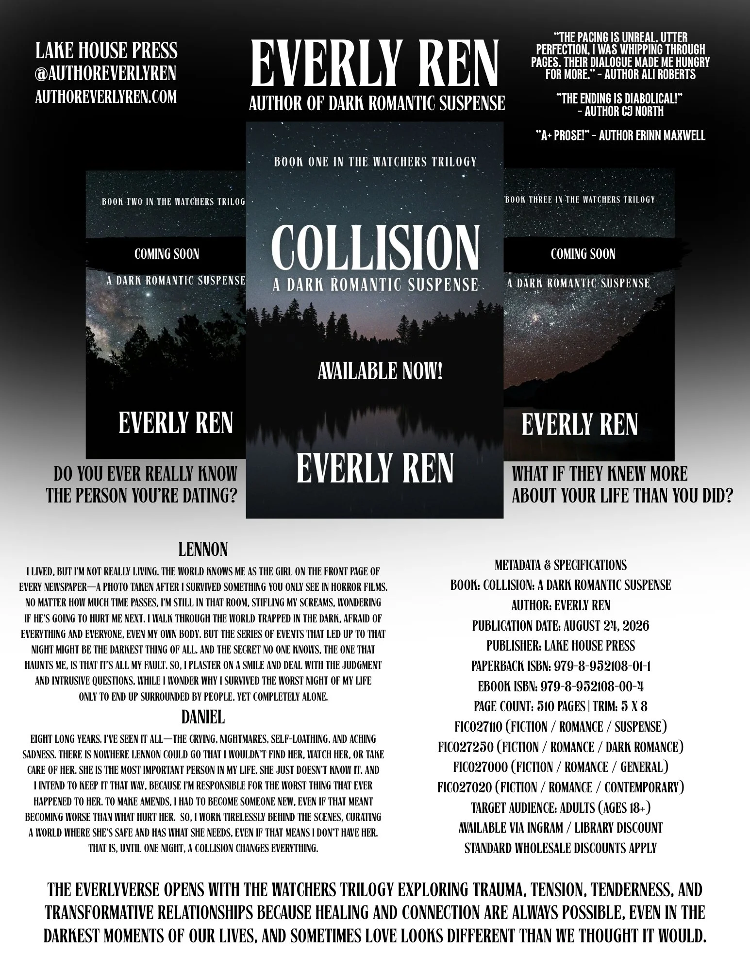 Wholesale Everly Ren Sell Sheet Dark Romantic Suspense