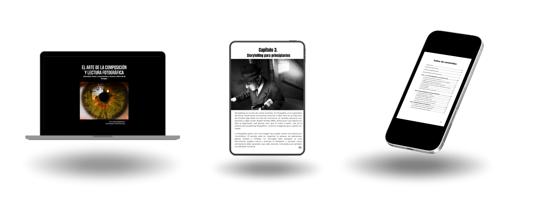 Domina la composición y lectura fotográfica. Transforma tu mirada con esta guía digital, disponible para leer en tu celular, tablet o computadora.